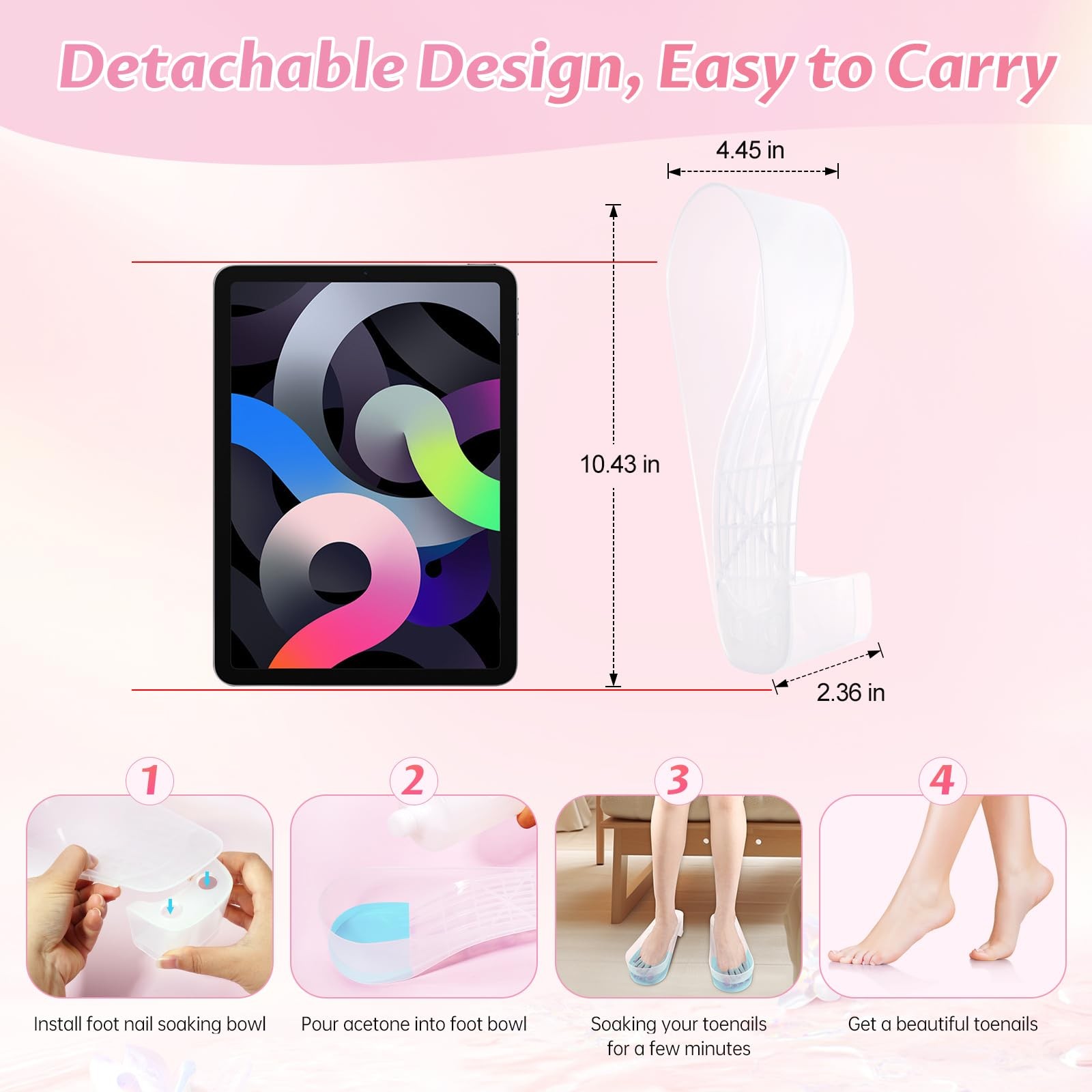 Yokilly Toe Nail Soaking Bowl, 2 PCS Toenails Soak Off Bowl, Shoe Design Foot Ba