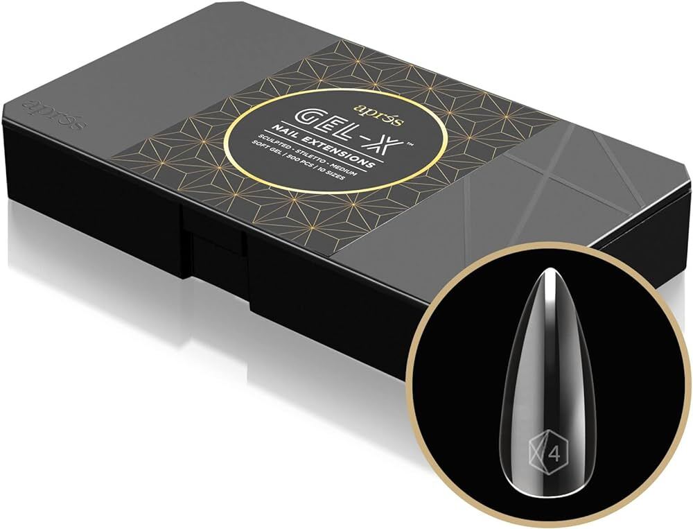 Apres Gel-X Sculpted Stiletto Medium Tips Box 10 Sizes 500pcs
