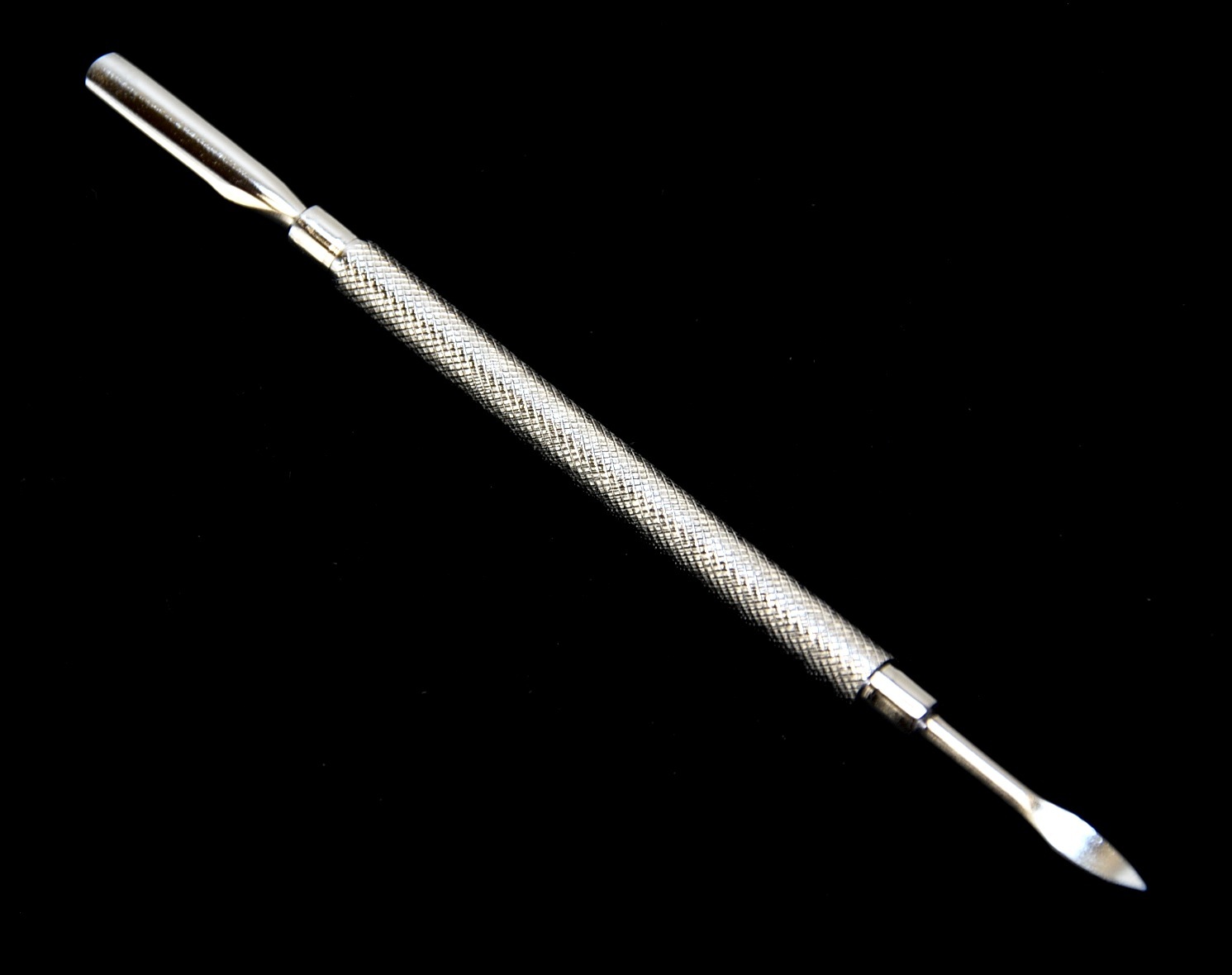 STAINLESS STEEL CUTICLE PUSHER WITH NARROW SPOON REMOVER