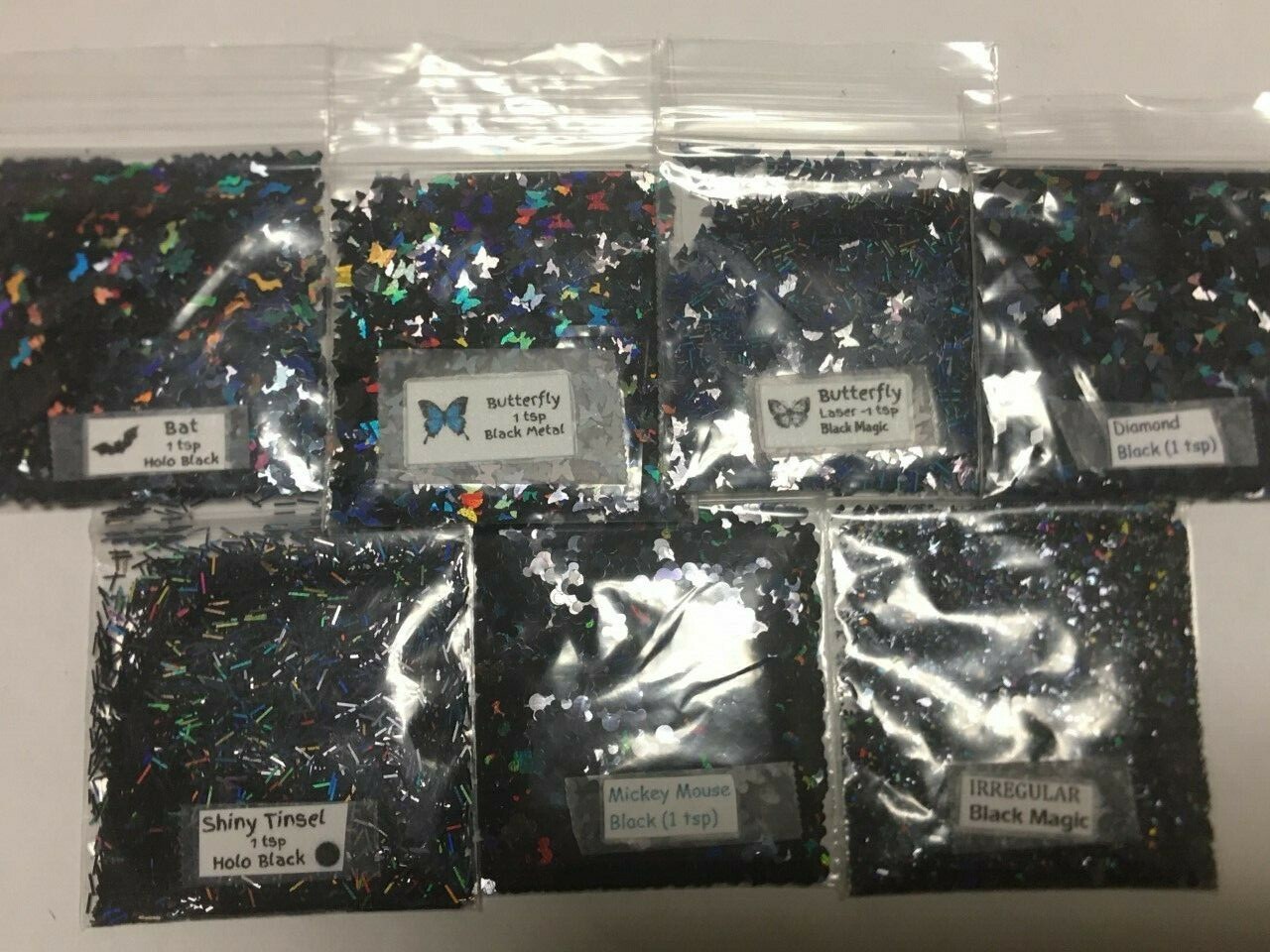 Halloween BLACK MAGIC Glitter Solvent Resistant-Acrylic Nails Art DIY(U PICK)-US