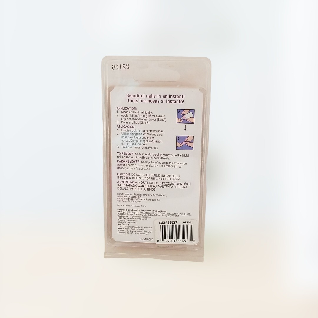 Nailene DAILY WEAR NATURALS Active Length Salon Quality 24 Nails 22126 NO GLUE