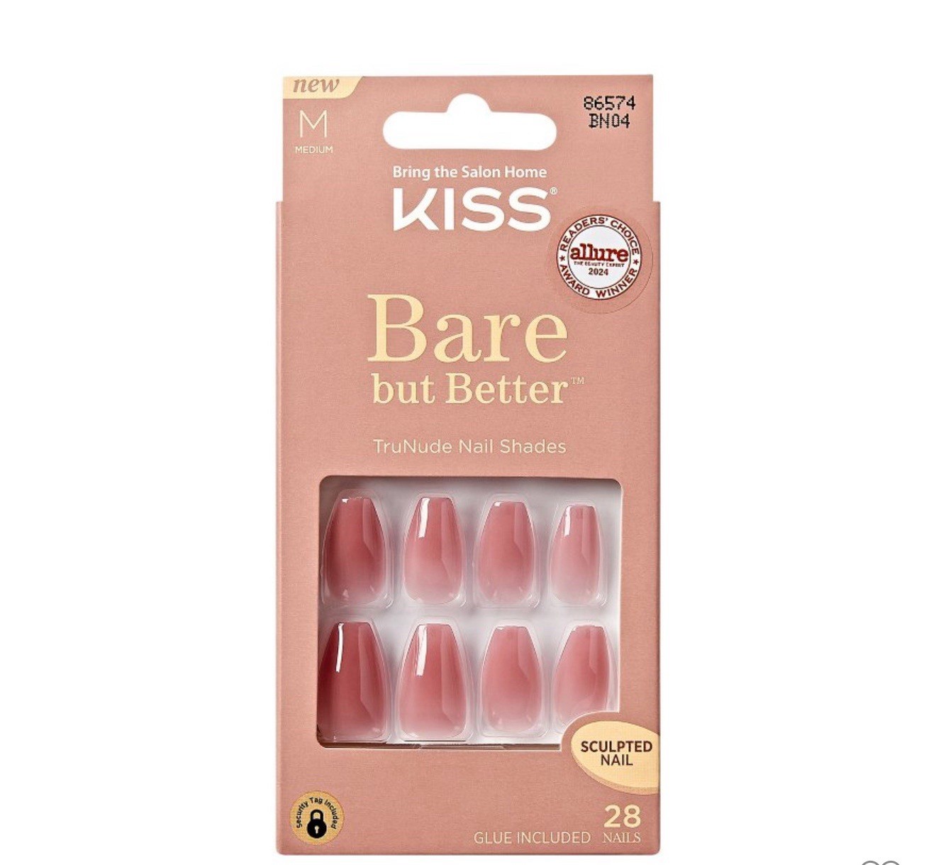KISS Press-On Nails Gel Fantasy Magnetic Velvet & Bare But Better Ombre TruNude