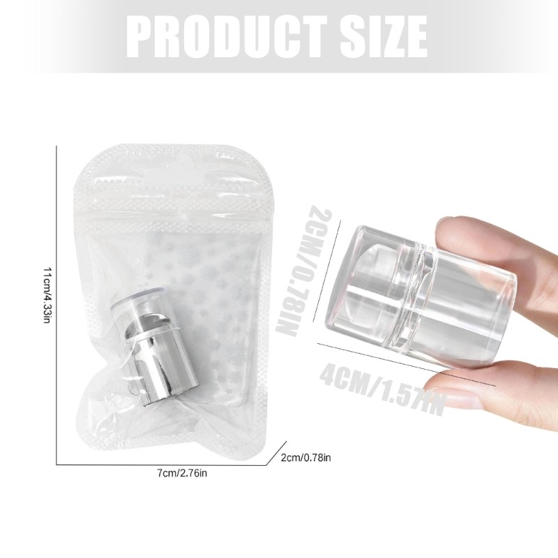 Portable Silicone Transparent Nail Stamp Set With Multiple Designs And Material