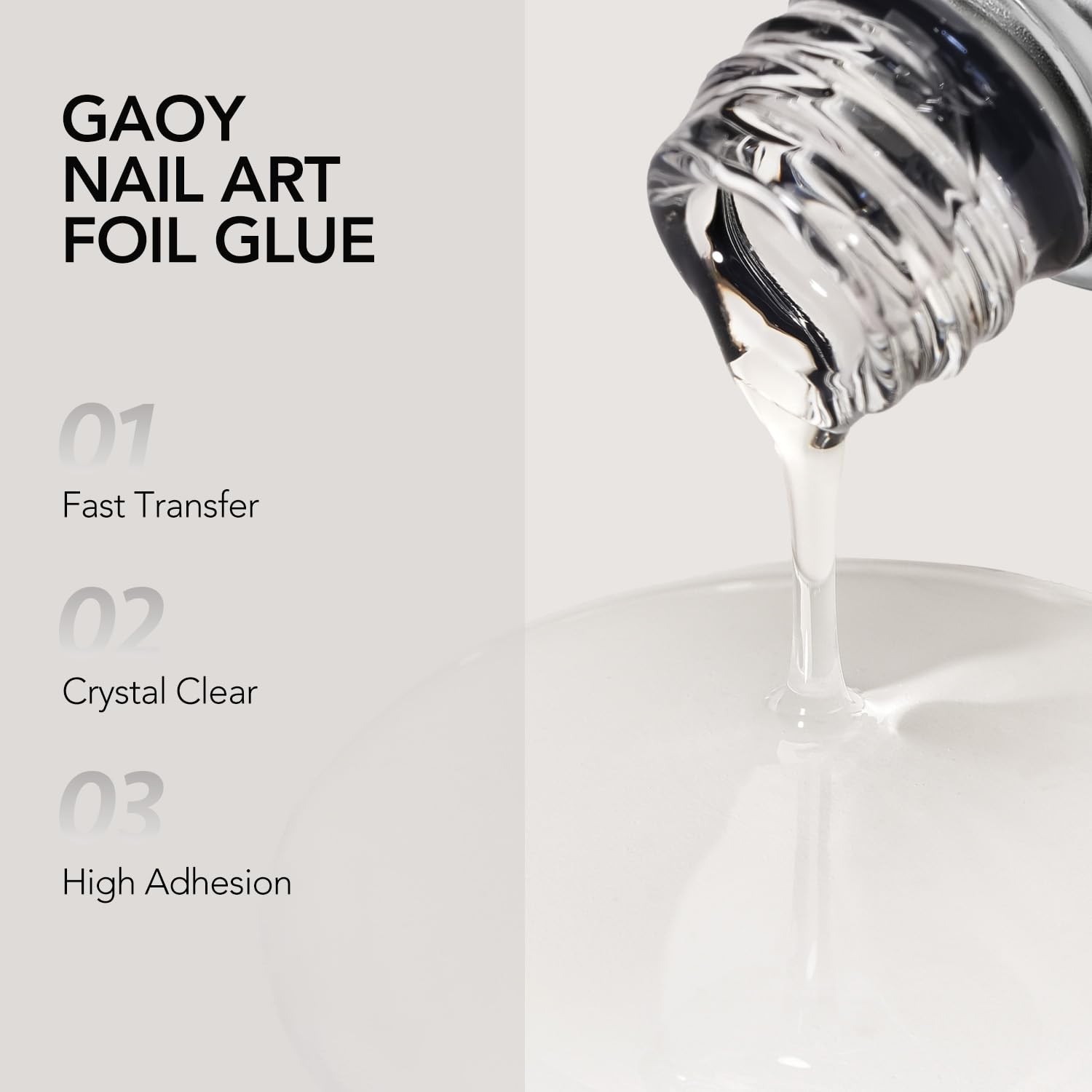 16ml Nail Foil Glue, High Adhesion Foil Transfer Gel for Nail Art Stickers, S…