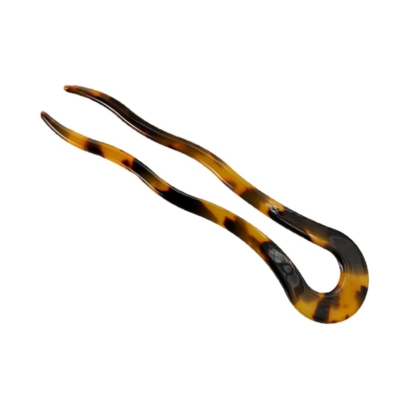 Twist Hair Clip Acetate Large Wavy U-Shaped Hairpin Tortoise Chignon Pin