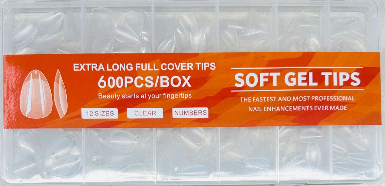 Short Almond Nail Tips 600Pcs Soft Gel Full Cover Nail Tips, Half Matte