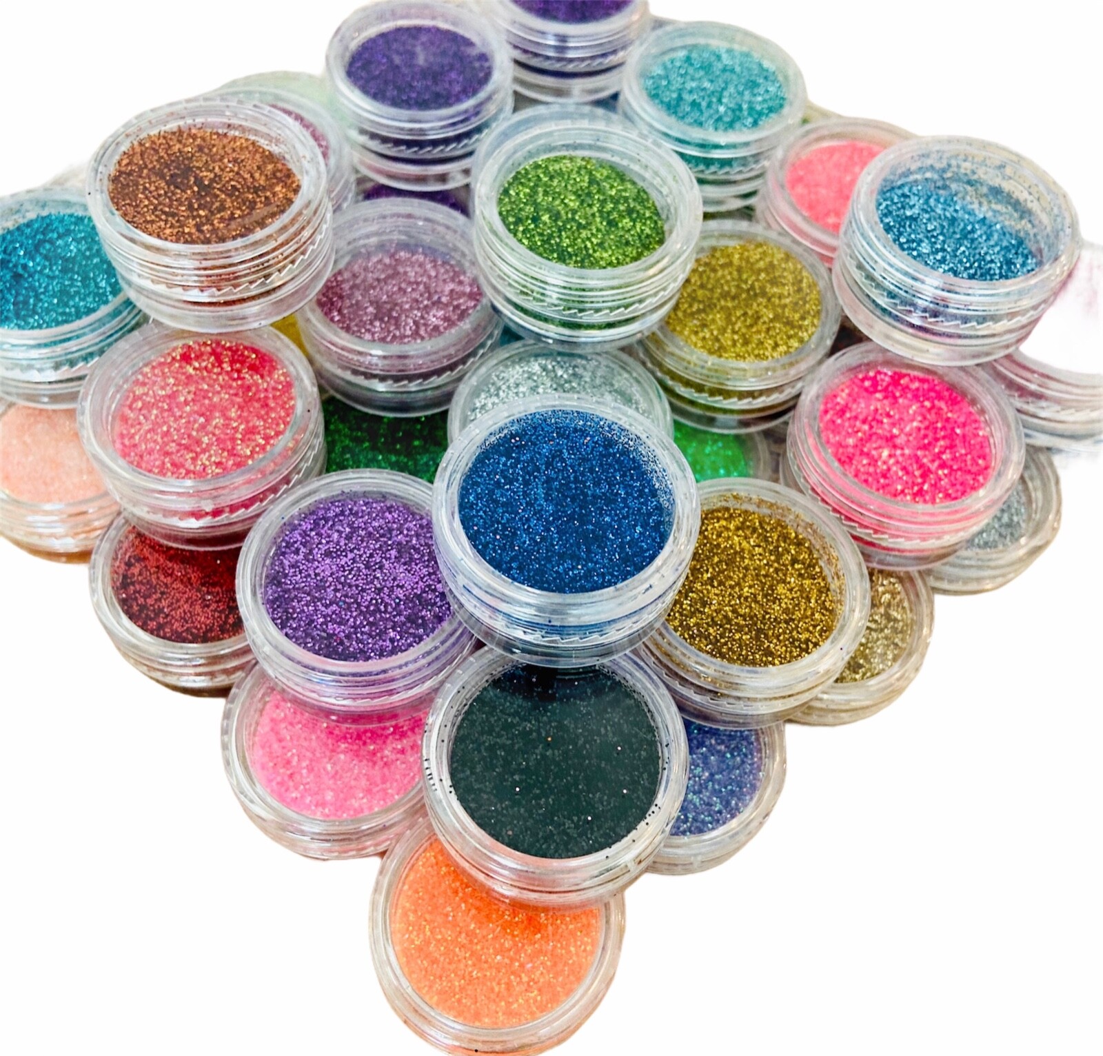45 Mix Colors Art Powder GLITTER Dust SET UV Acrylic Nail Tips Glitters Manicure