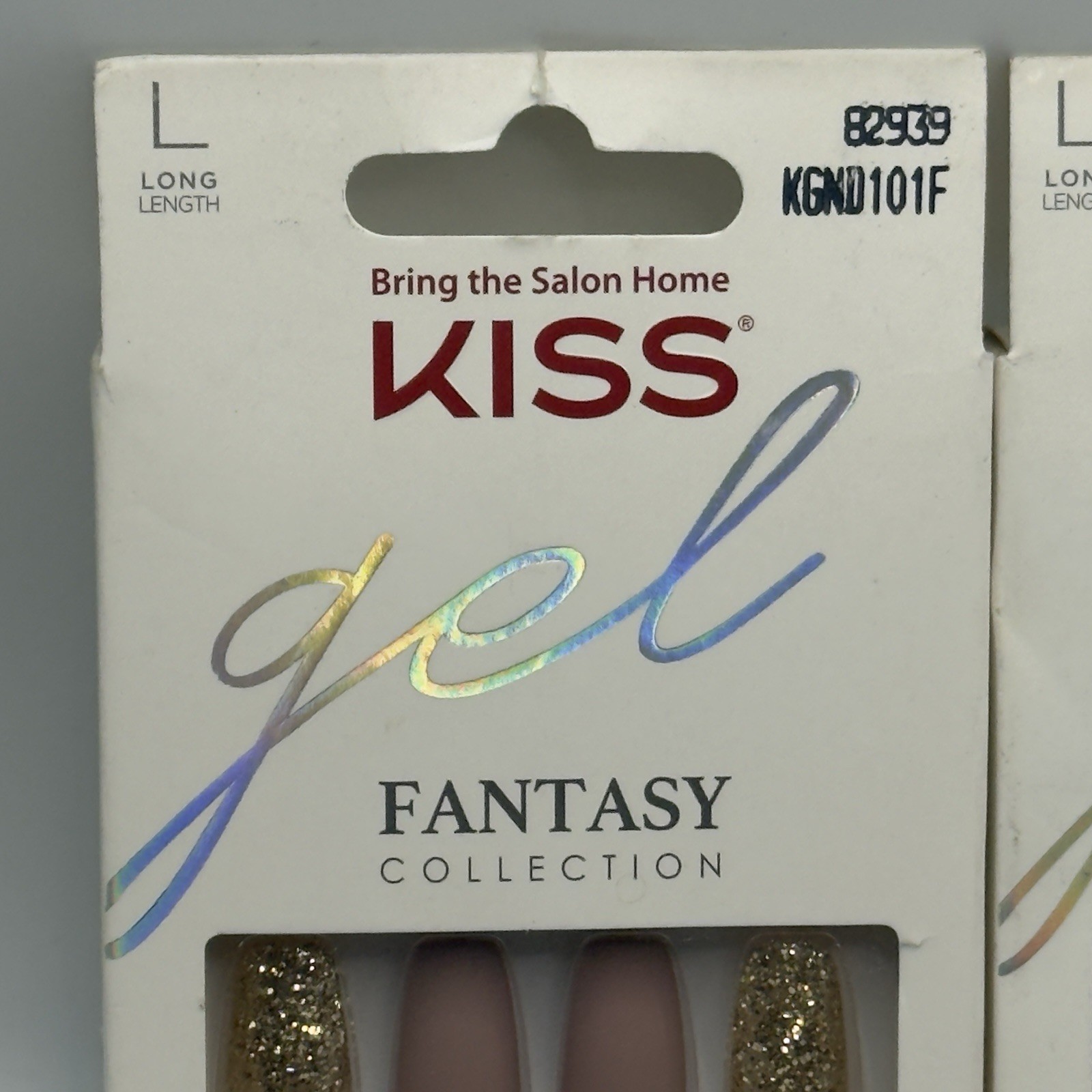 KISS – LOT of 2 – GEL Fantasy Collection NAILS w/Tabs & Glue- 82939 LONG LENGTH