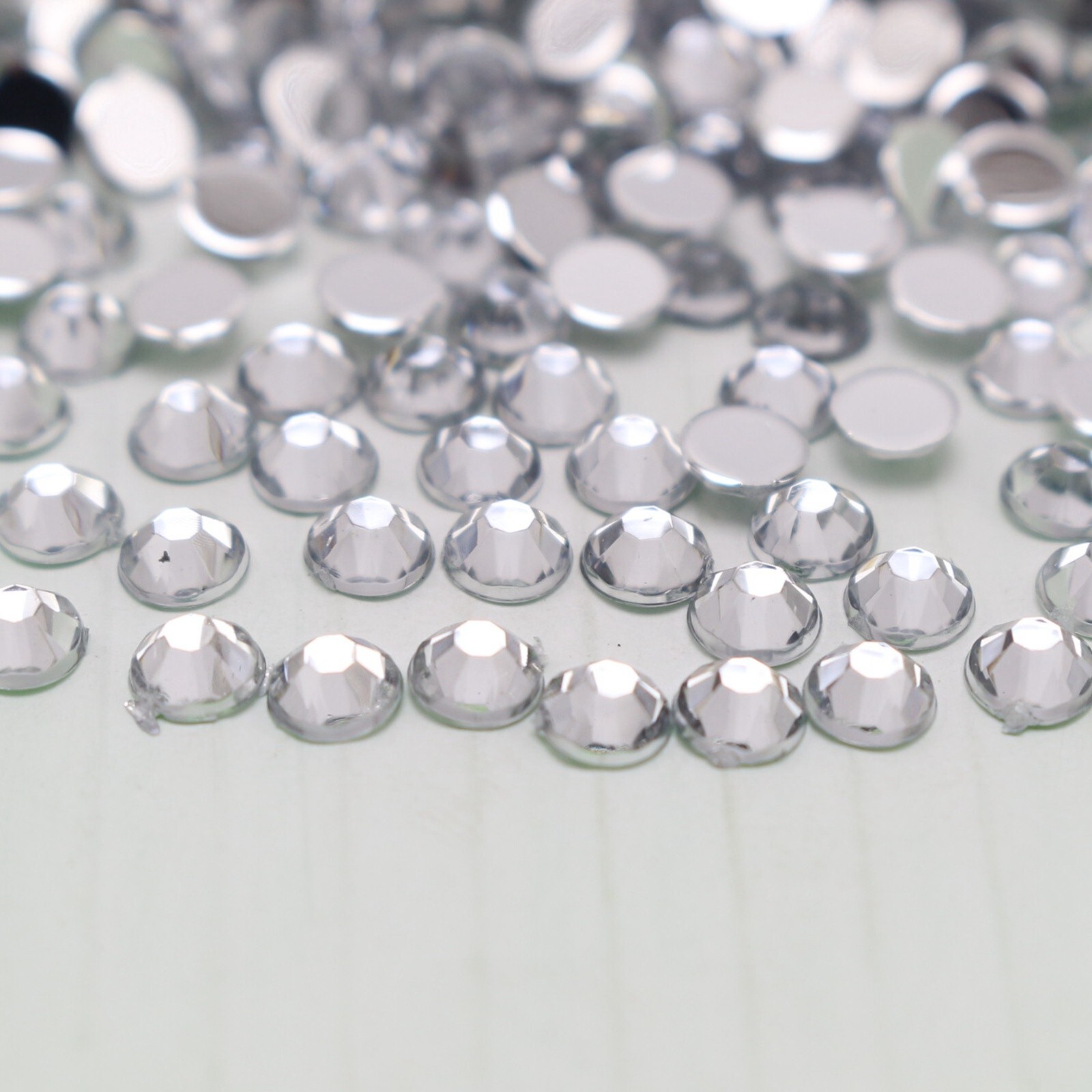 2000 Clear Crystal Acrylic Round Faceted Flatback Rhinestone Gem 4mm SS16 Nail