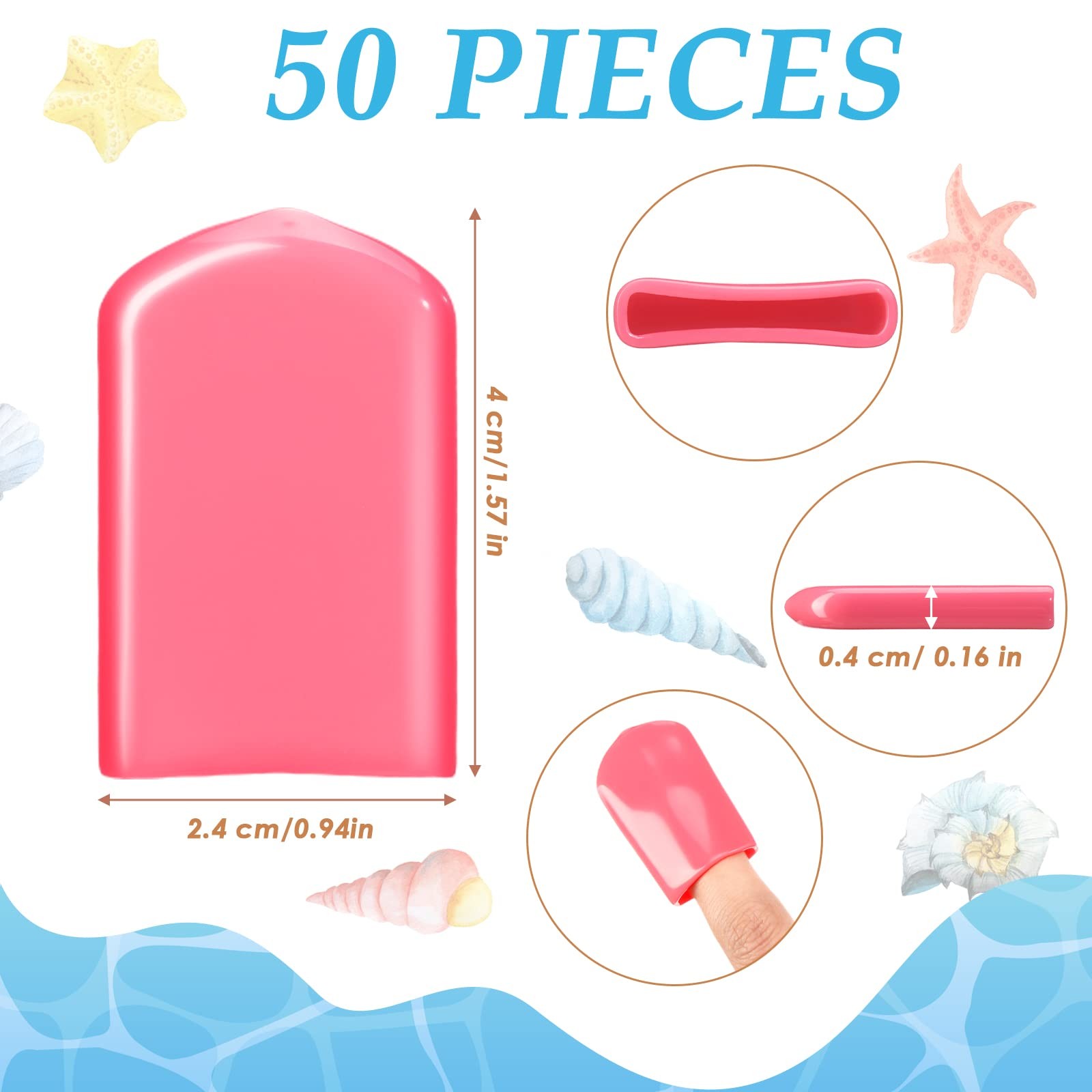 Loopeer 50 Pcs 0.94 x 1.57” Tanning Finger Tips UV Protection Nail Protector