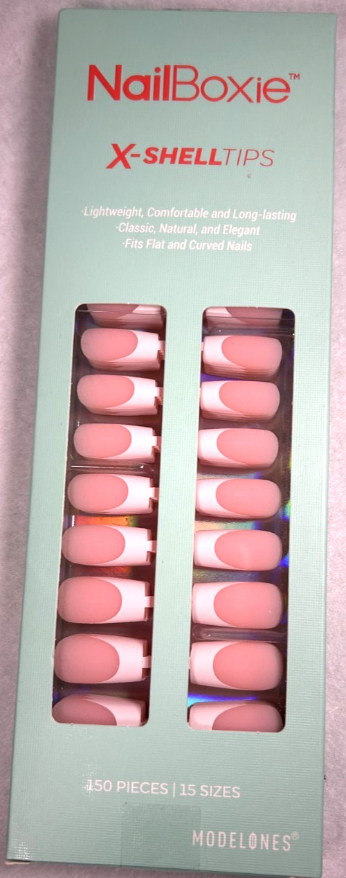 NAILBOXIE X-Shell Tips MODELONES 150 Pieces French Gel Nails 15 Sizes