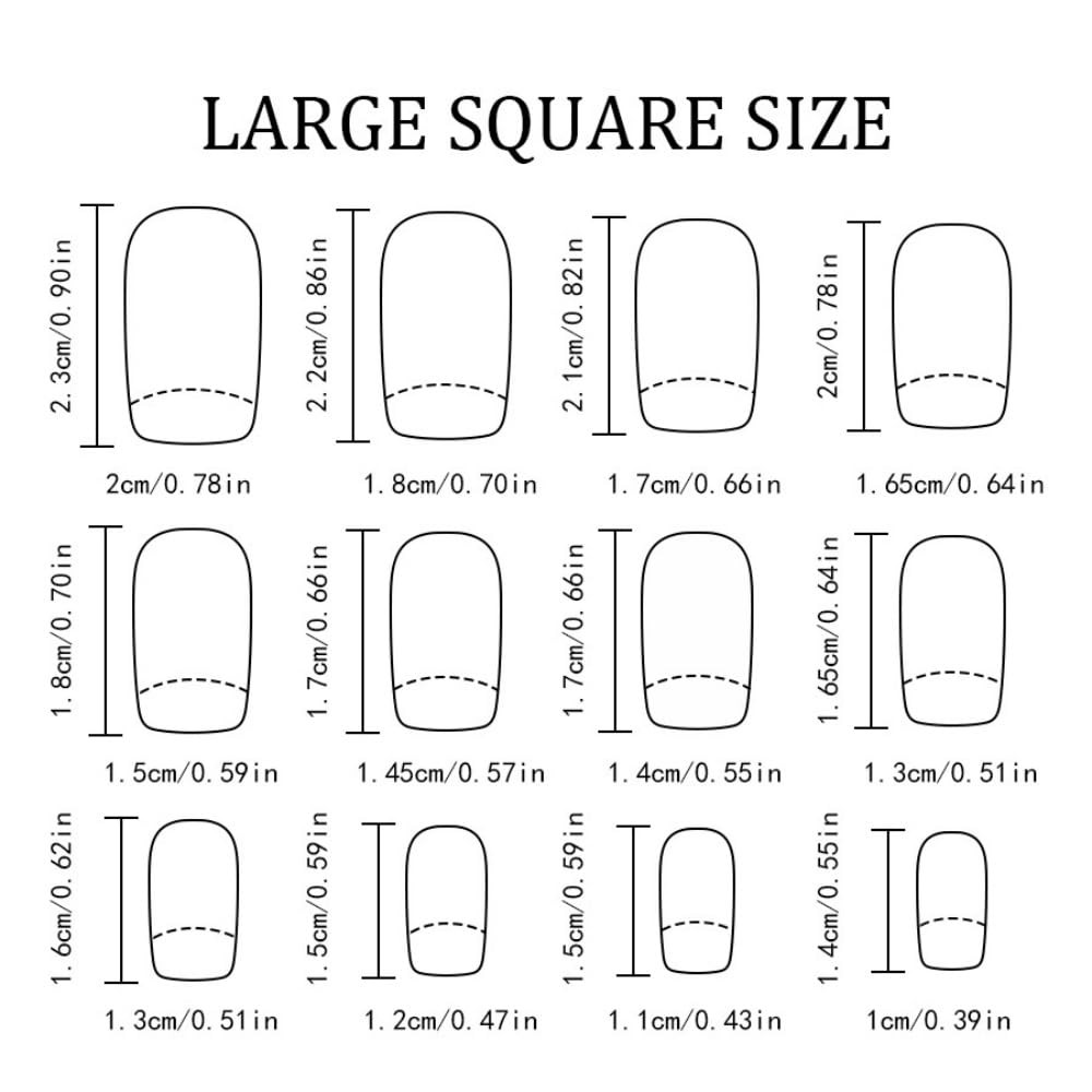 French Tips Press on Nails Medium Square Fake Nails with Flower Bow Design Gl…