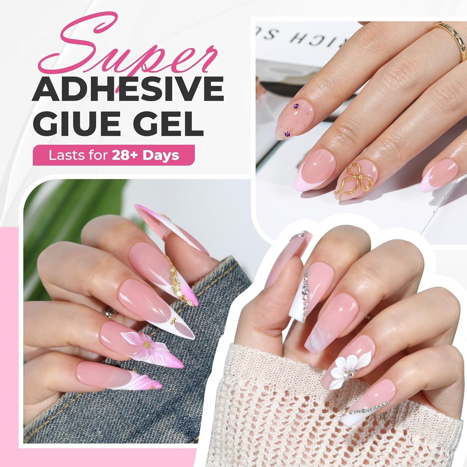 Complete Press-On Nail Kit: 15g Glue & 10ml Gentle Remover – Easy DIY Manicure