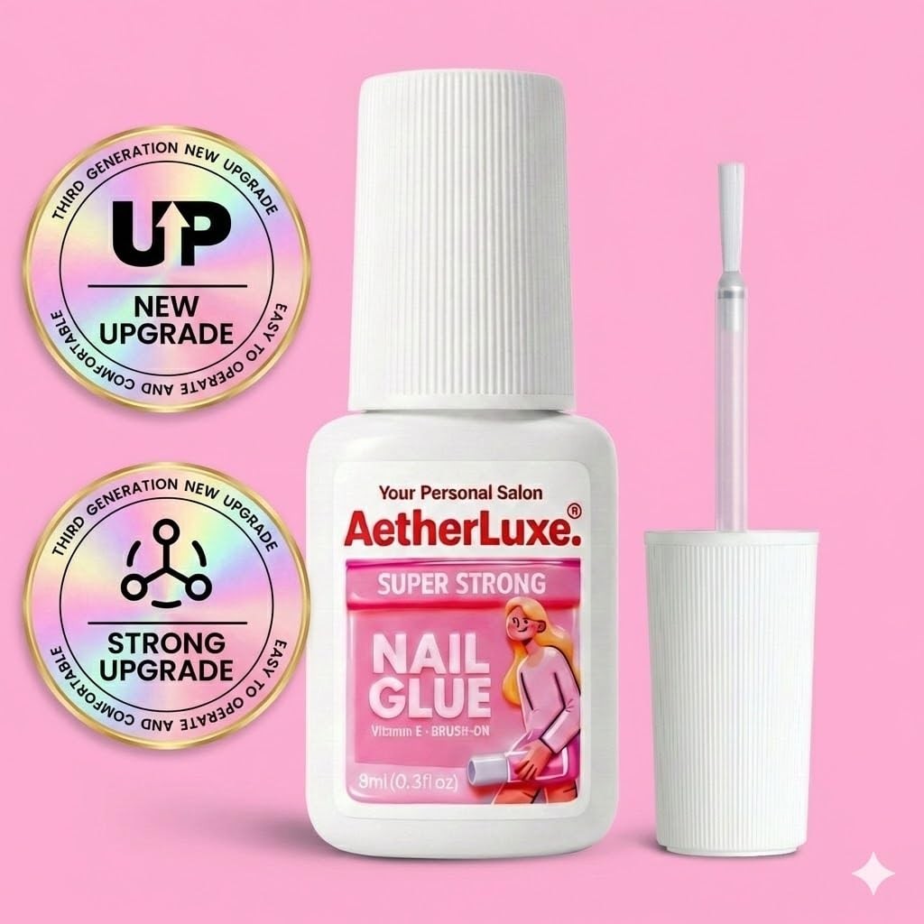 Super Strong Nail Glue for Press On Nails,5S Instant Dry,Up to 30 Days, 8ml