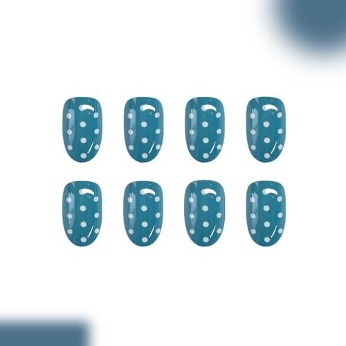Short Oval SWEKKE Fake Nails – Style12 – Polka Dots – Style12