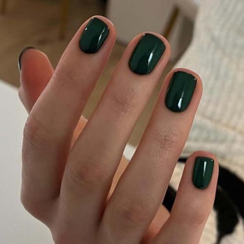 Dark Green Press on Nails Christmas Fake Nails 1 Fl Oz (Pack of 24) style-17
