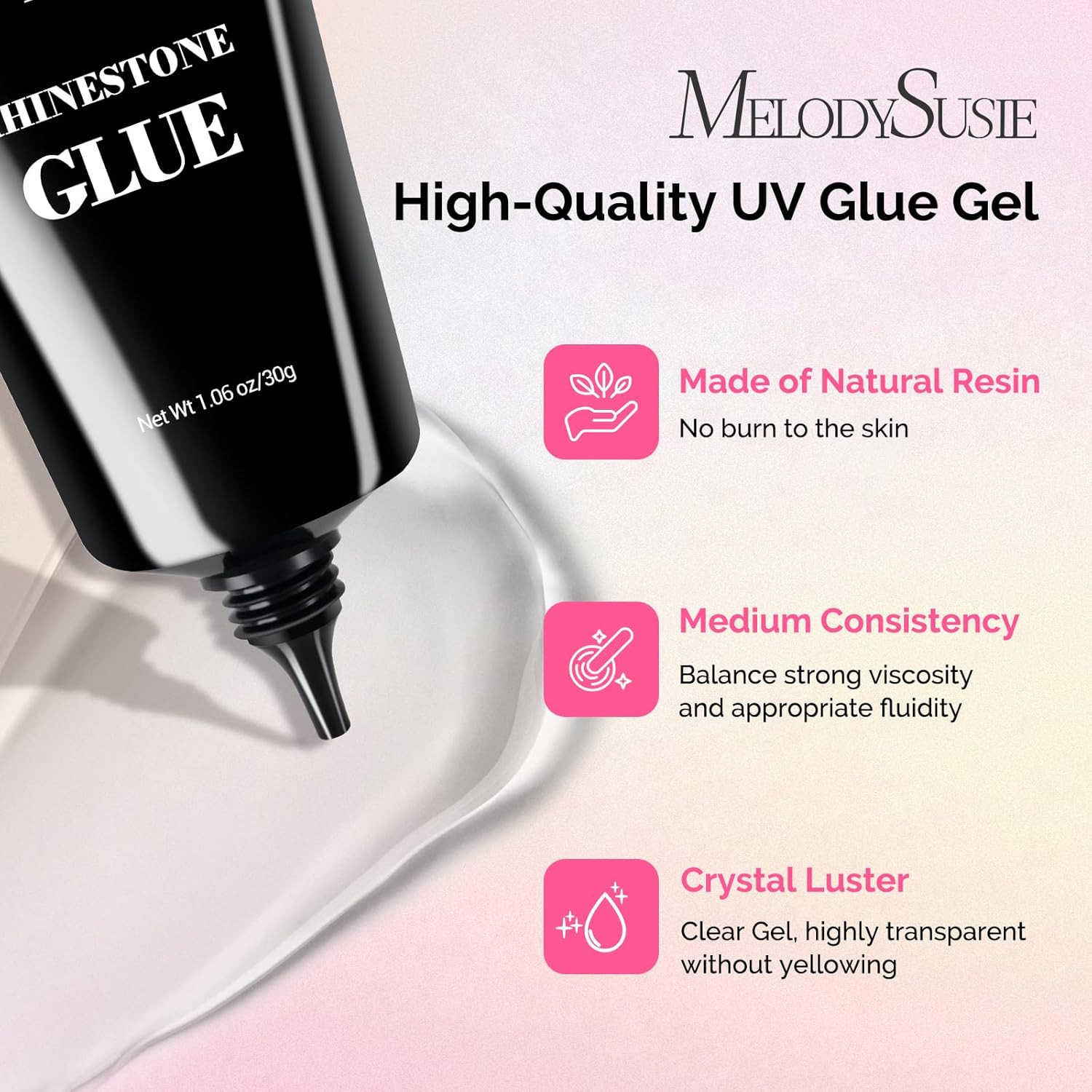 Rhinestone Glue Super Strong Gel Nail Glue for 3D Sculpting Nail Art Design Chro