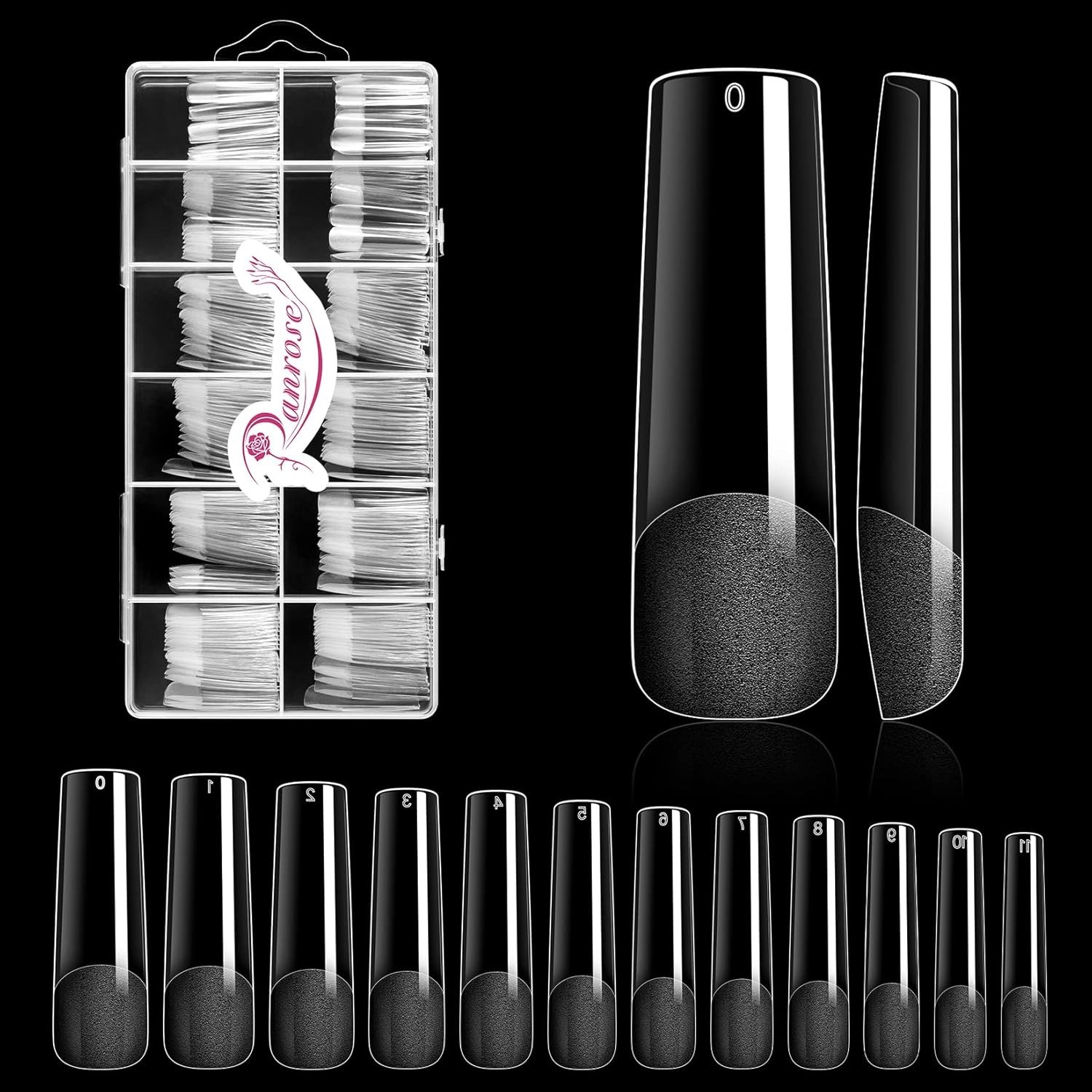 Luxury Long Straight Gel Nail Tips – 240PCS Half Matte, Perfect for Events