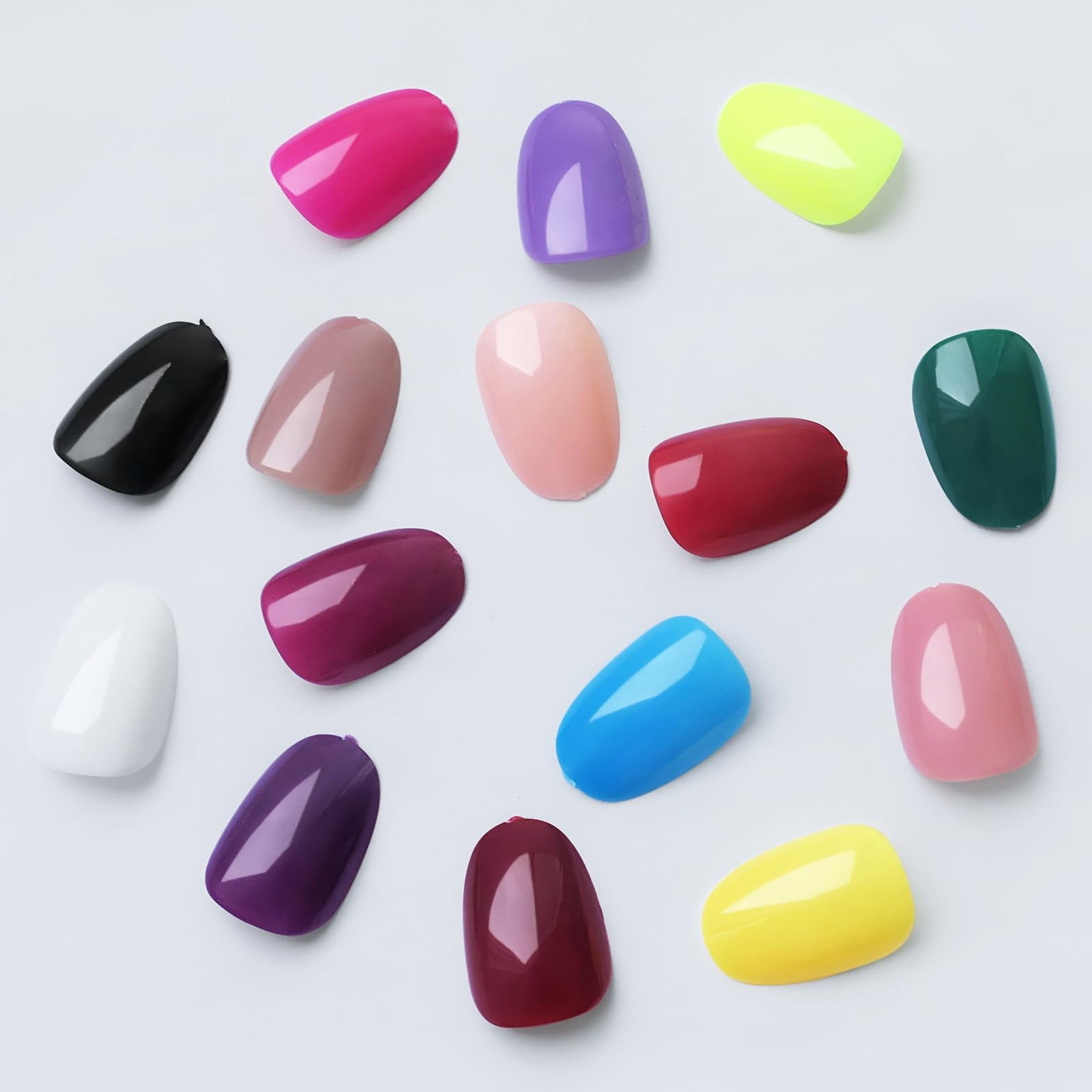 LuckForever 360pc Oval Press on Nails Short Fake 12 Sizes (0-11)