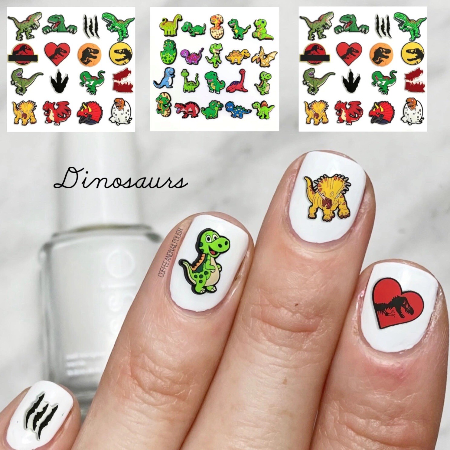Dinosaurs Waterslide Nail Decals Set Of 50 Instructions & Bonus
