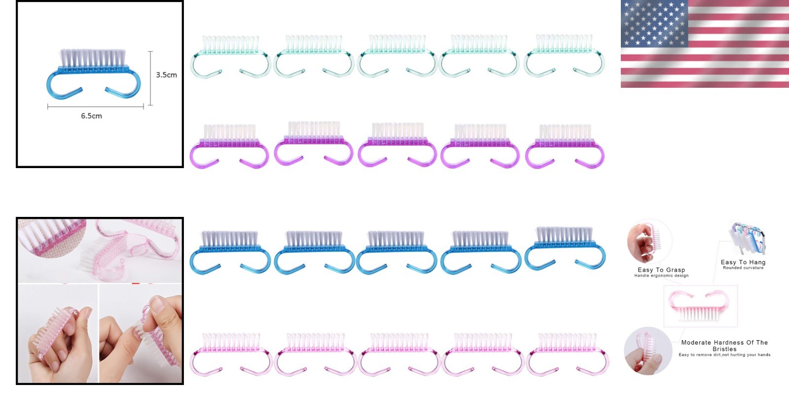 Multifunctional 20PC Handle Grip Brushes – Stylish & Practical Cleaning Gift