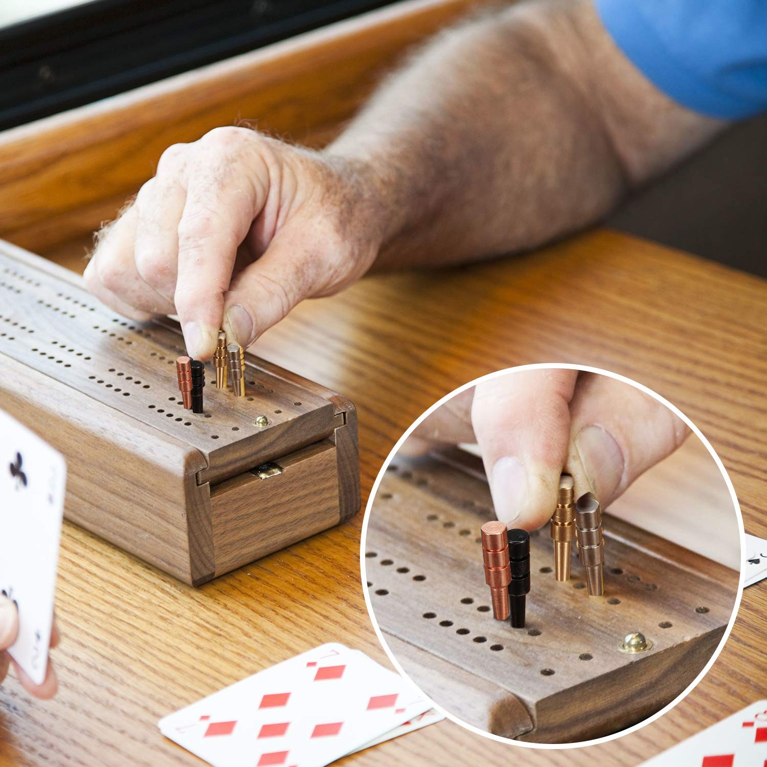 Mudder 32 Pieces Metal Cribbage 1.3 inches x 0.24 x 0.6 cm, Silver