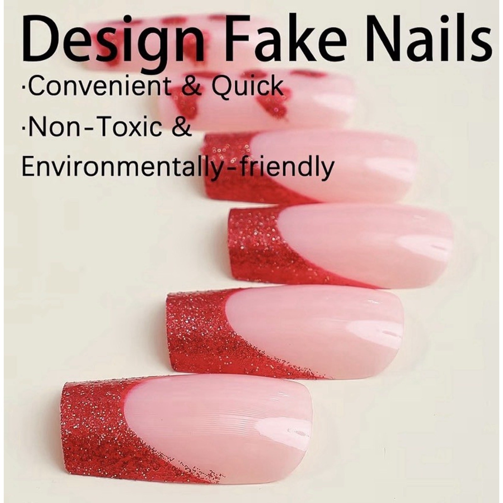 Valentine’s Day Press on Nails Long Square