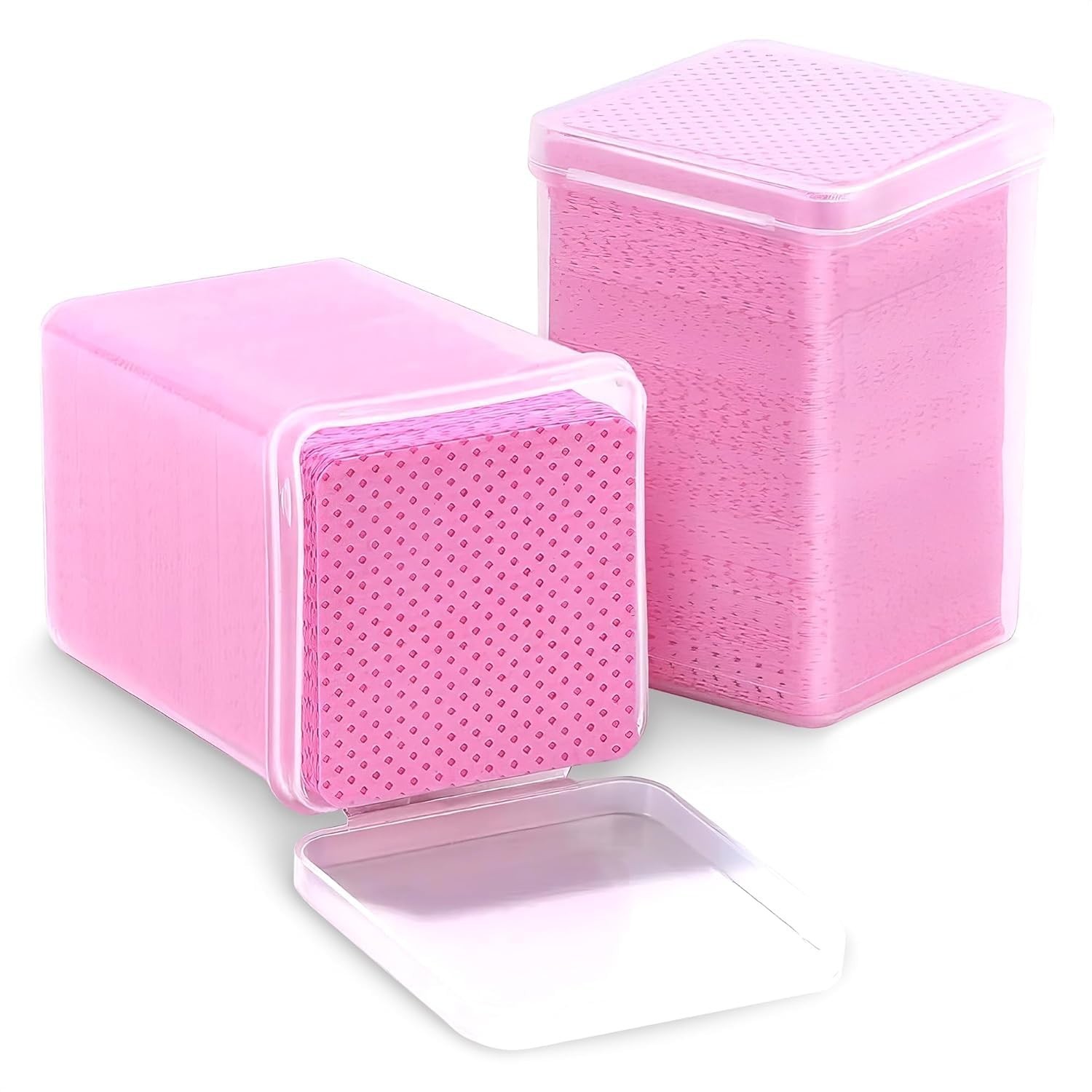 Portable 400 Count Nail Wipes – Non-Irritating Pink Gel Polish Remover Pads