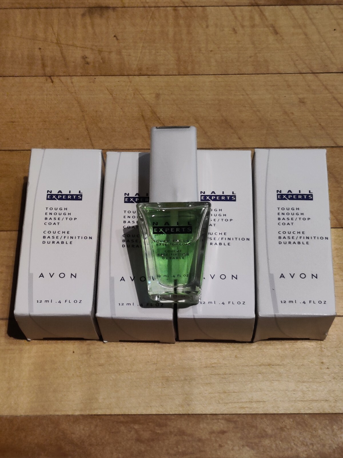 AVON Nail Experts Tough Enough Top/ Base Coat 4 Fl. OZ New In Box lot of 4 NOS