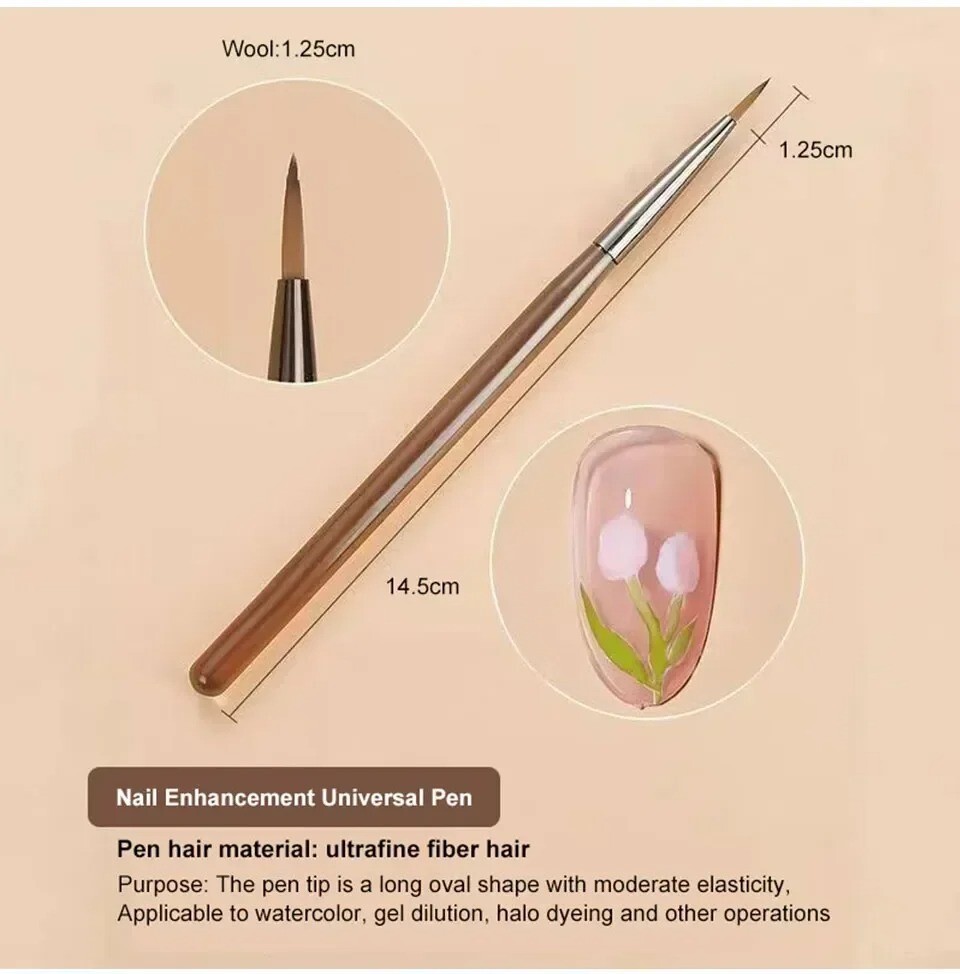 9PCS Nail Art Brush Set Gel Acrylic Liner Pen Detail Painting Manicure Tools UK