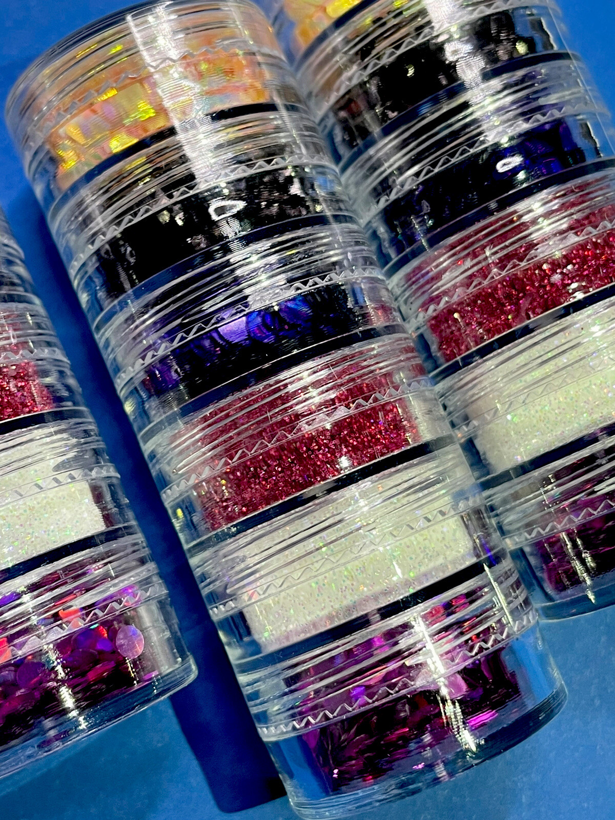 Colorful Nail Glitter Powder Chucky Shape Nail Art 6 STACK Decoration Tips