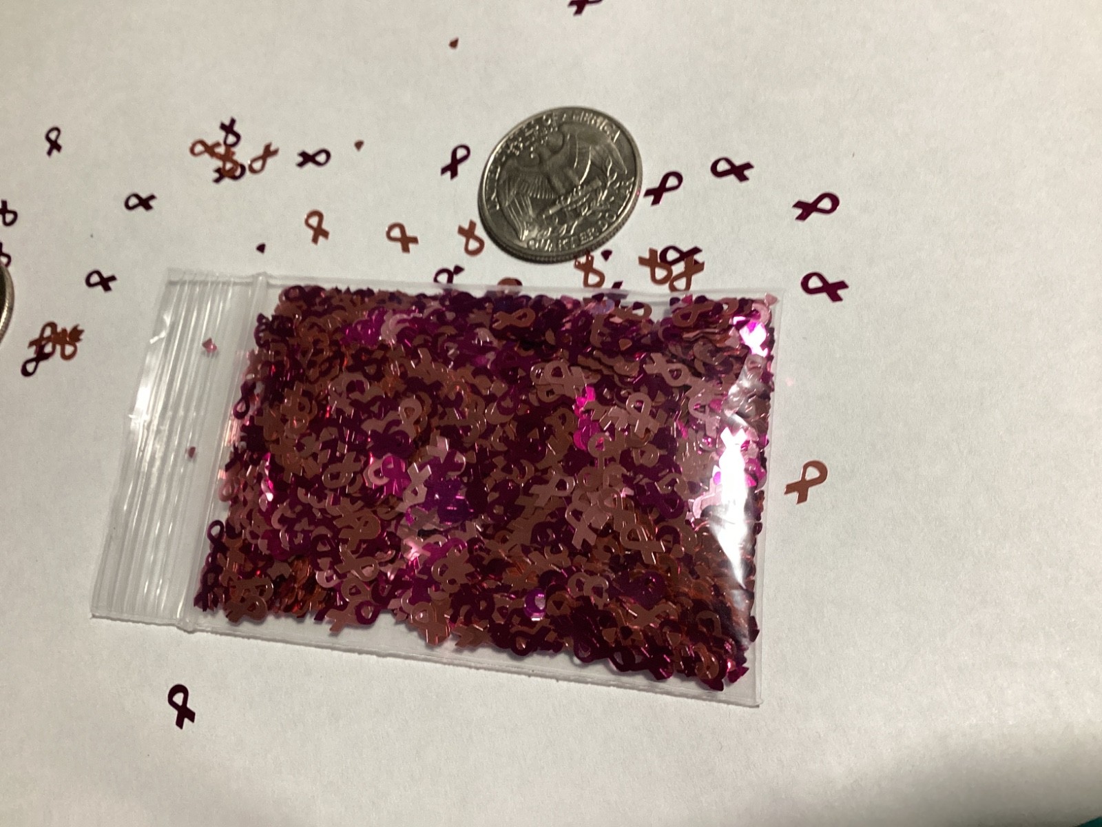 Pink Ribbon Shaped Glitter For Nails-Resin-Tumblers-Art-Crafts