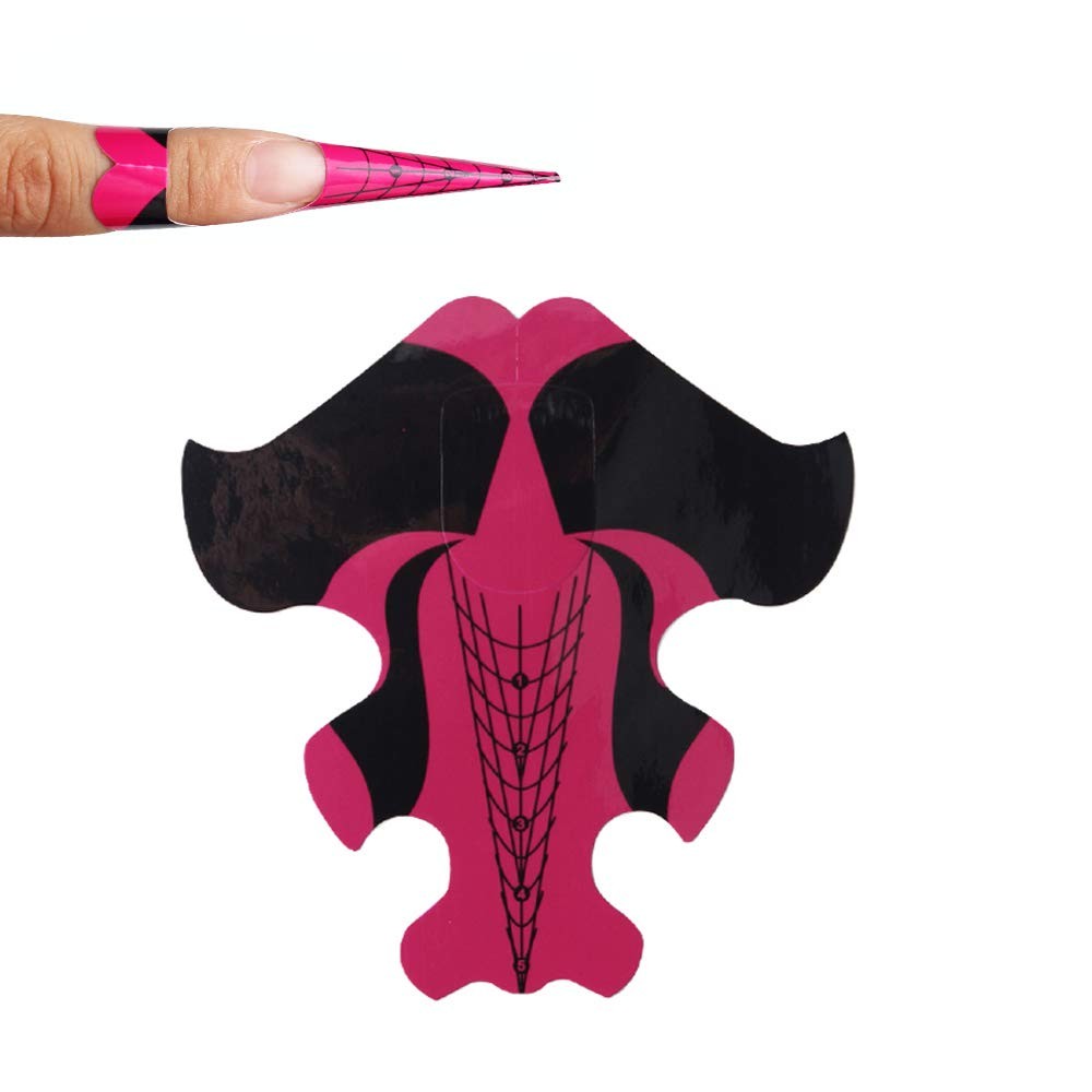 100Pcs Nail Form Extension Sticker Self-Adhesive Nail Tips Guide, Gel Nail St…