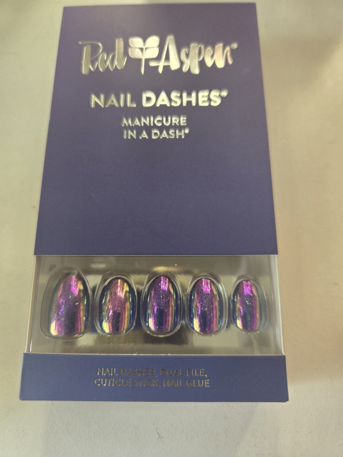 Red Aspen Nail Dashes “Mix A Drink, Mae” Purple Short Almond