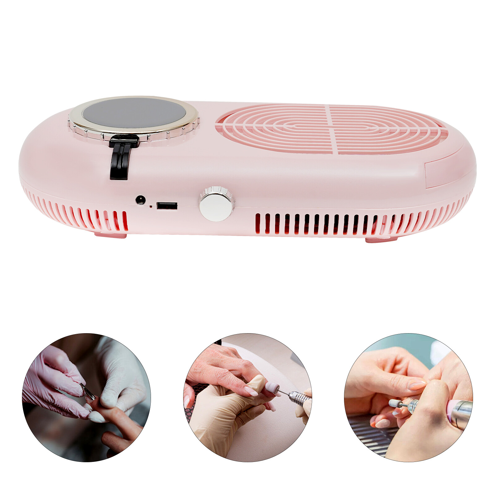 Nail Dust Collector Suction Fingernail Art Tool Nail Vacuum Cleaner Manicure 24W