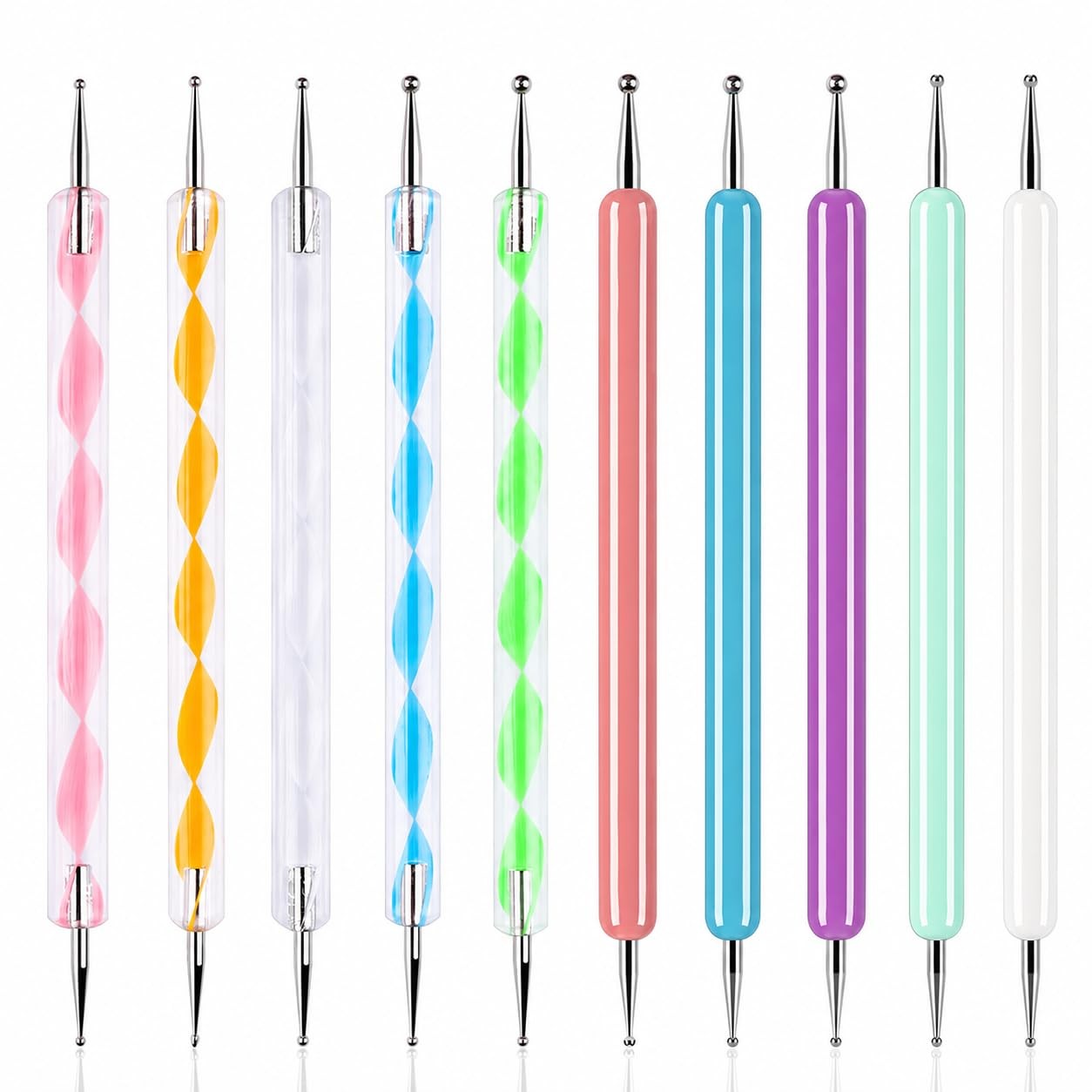 10Pcs Art Dotting Tools for Nail Art, Ball Tip Clay Tools Sculpting Pattern T…