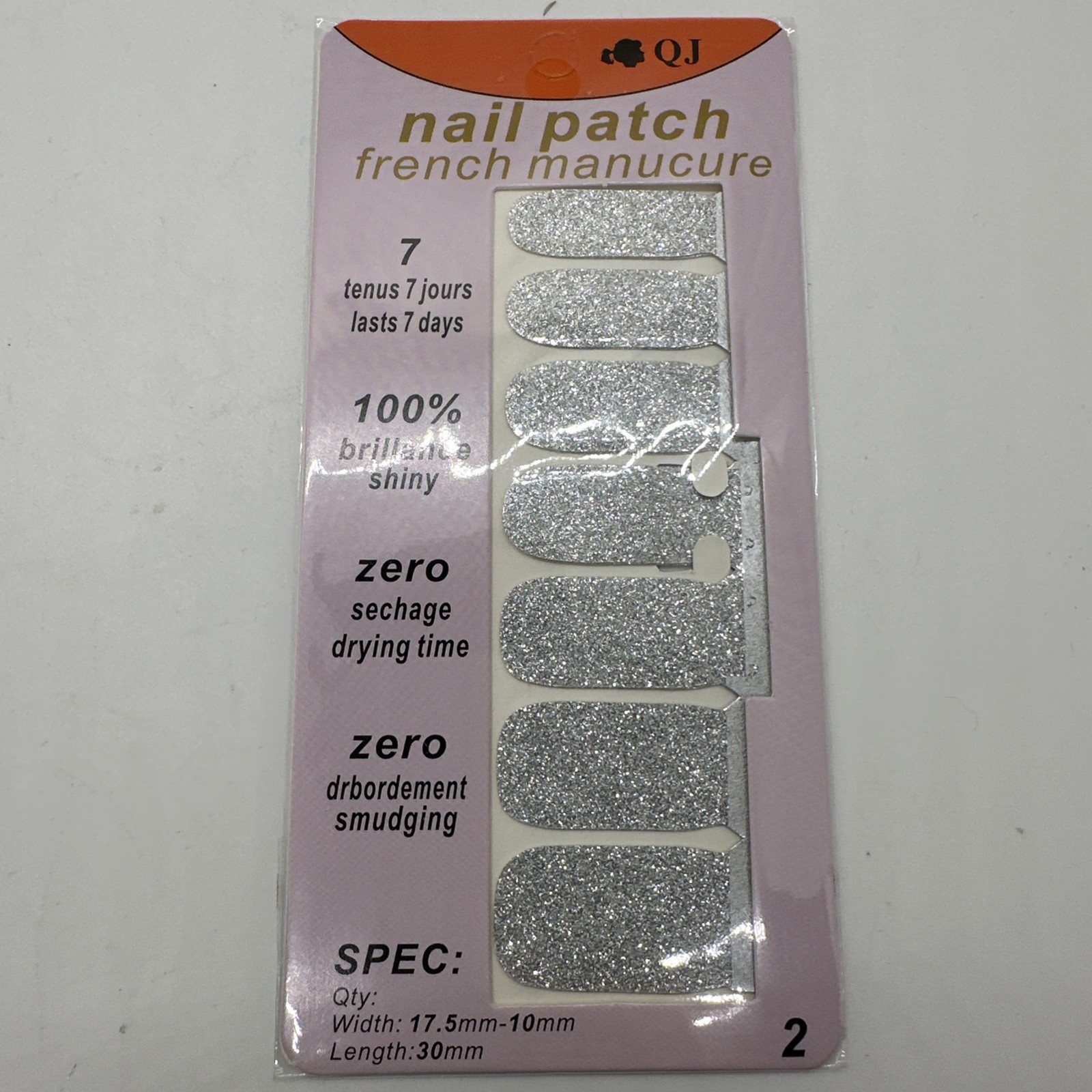 Lot Of 8 QJ Nail Patch Wrap Packs Nail Art Multicolor Glitters New 8×16 Strips
