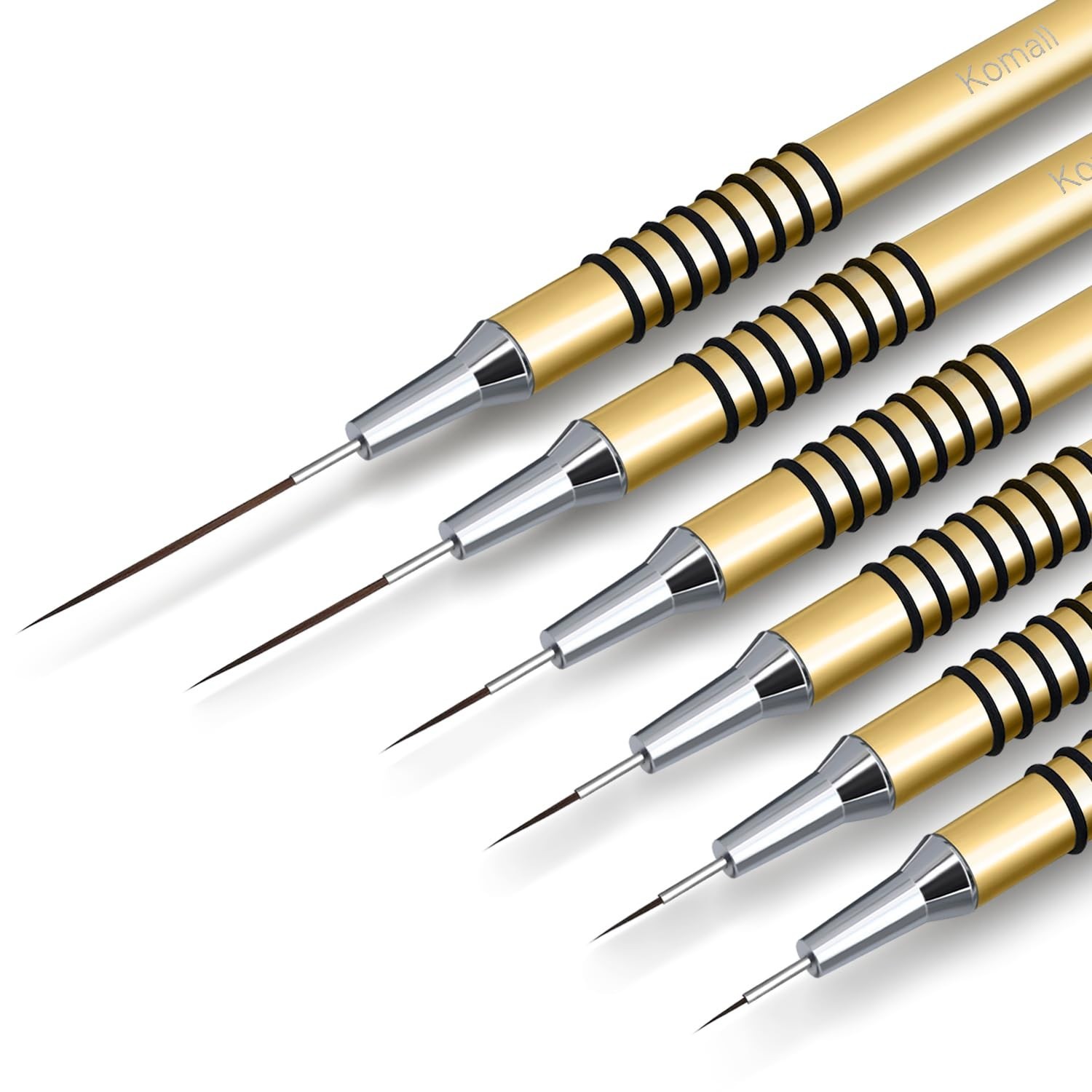 Metallic Nail Art Brushes, 6Pcs Non Slip Liner Brush Set, UV Gel Polish Paint…
