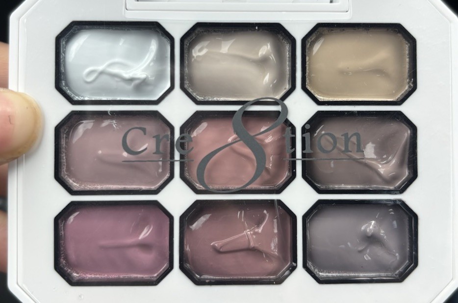 Cre8tion Natural Collection Solid Cream Nail Art Gel Palette HEMA/TPO Free