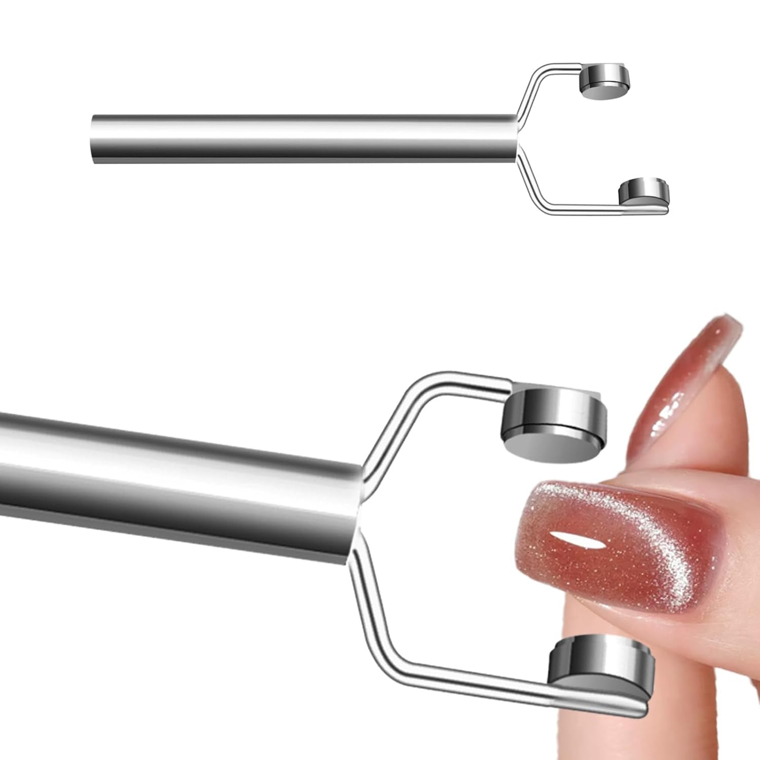 3 IN 1 Cat Eye Nail Magnet Y-Shaped Double Head Magnetic Gel Silver