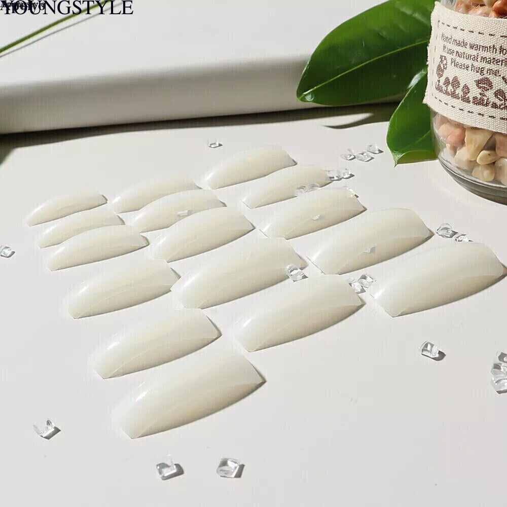 500pcs Curved Hawk Nail Tips – Acrylic Half Cover Nails Manicure Accessories