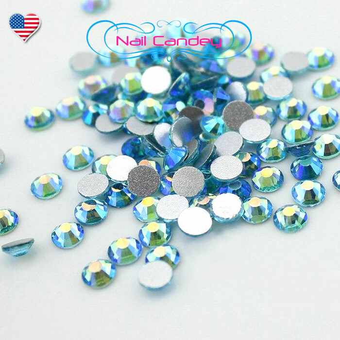 Ab Aquamarine 8ss Crystals For Nail Art Flatback Swarovski Rhinestones Qty.144