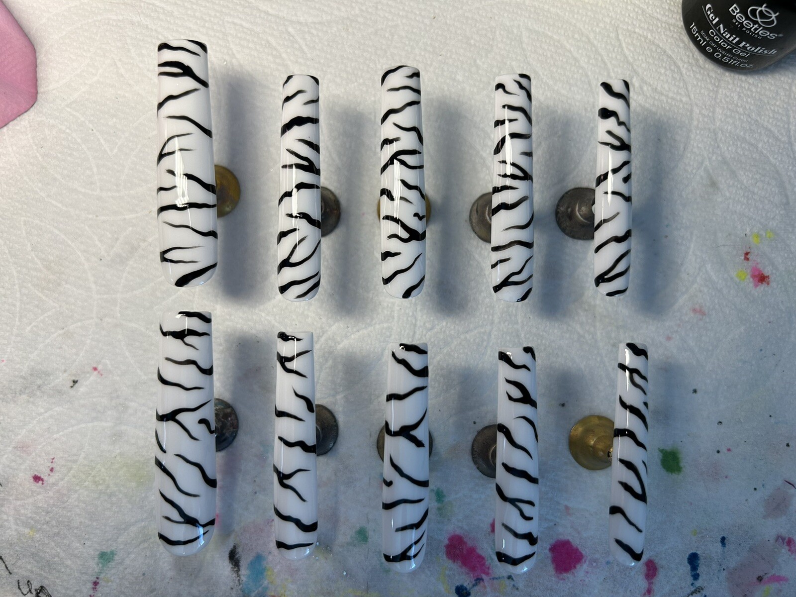Zebra design press on nails