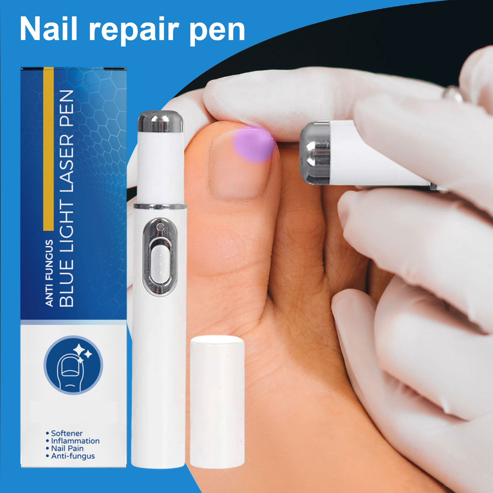 Nail Repair Pen Blue Light Fingernail Revive Pen Fingernail Repairing Device