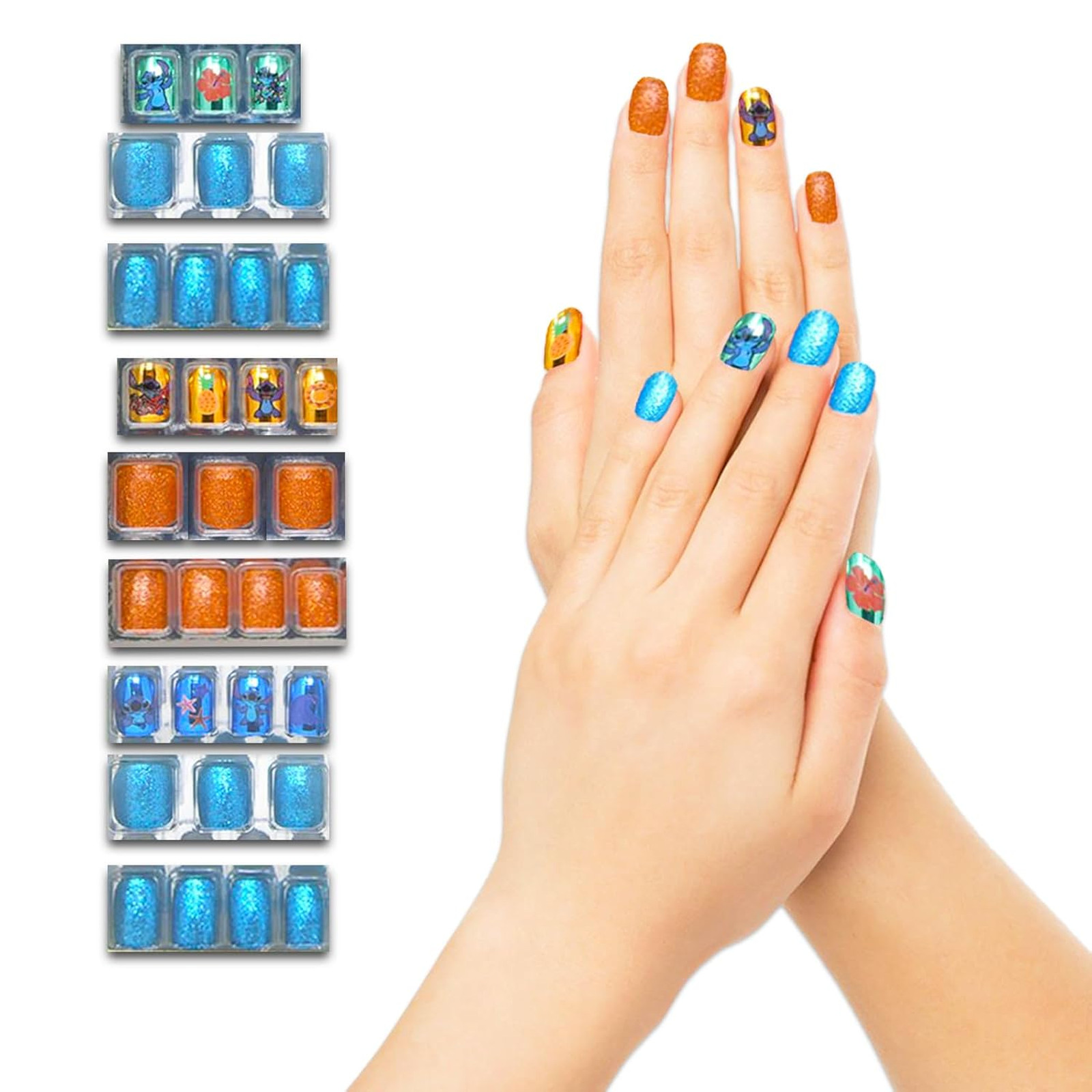 Stitch Nail Art Stickers Set with 36 Press-On Nails Kids Kids, Birthday