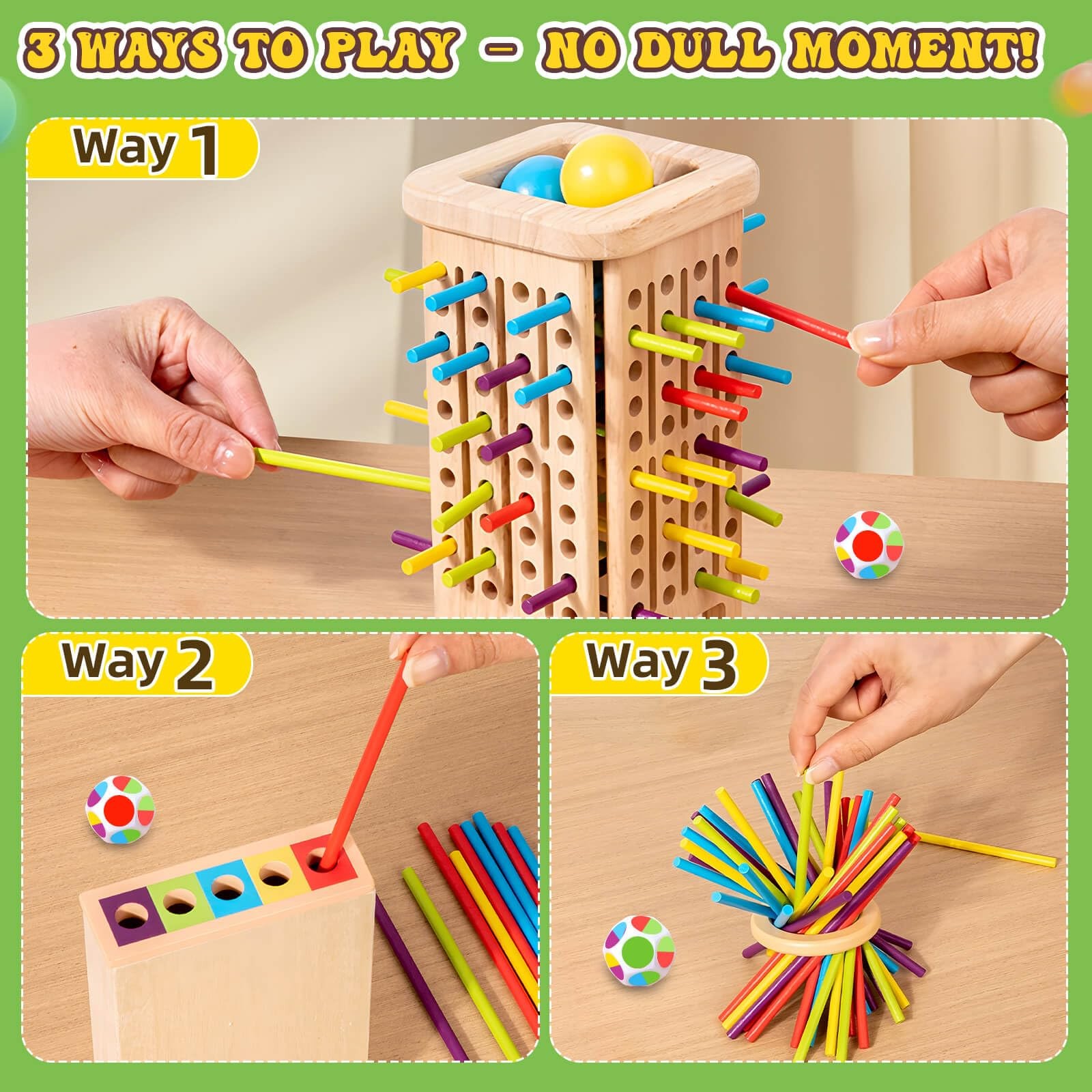 Britik Montessori Wooden Board Games for Kids 3-8 Years: Medium, Multicolored