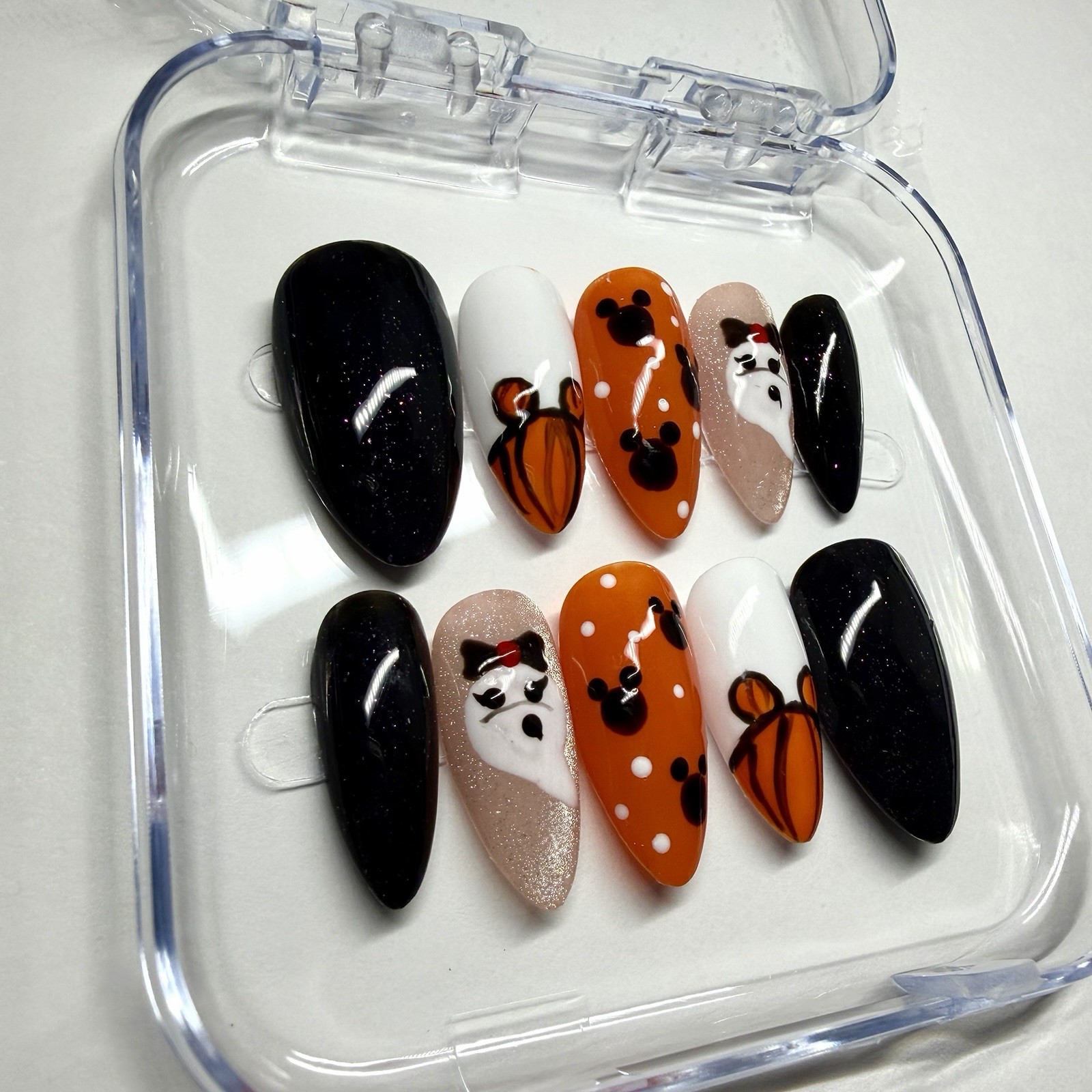 Handmade Halloween Mickey Mouse inspired Press-On Nails