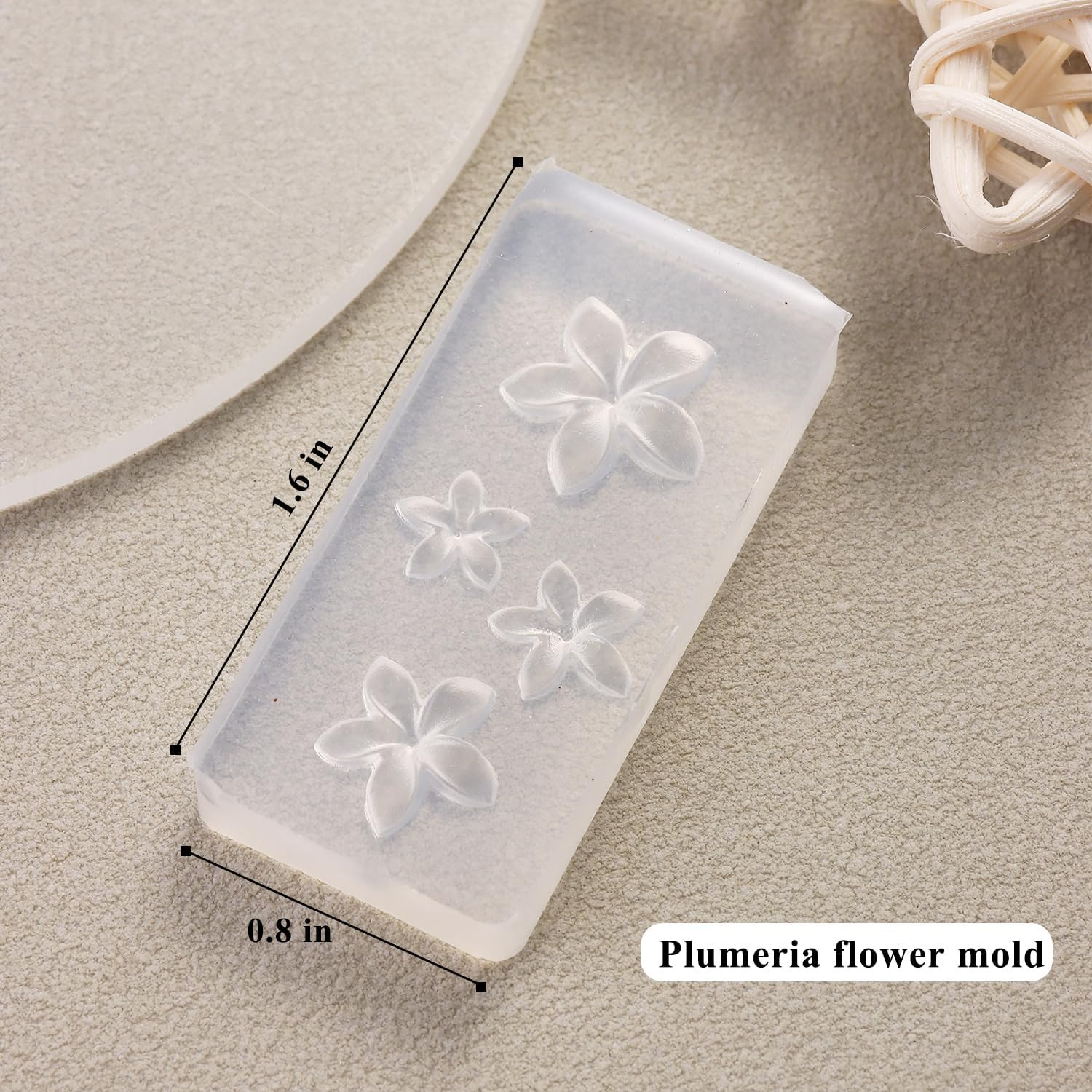 Silicone Nail Molds, 2PCS Reusable Clear 3D Flowers Nail Art Molds with Carving
