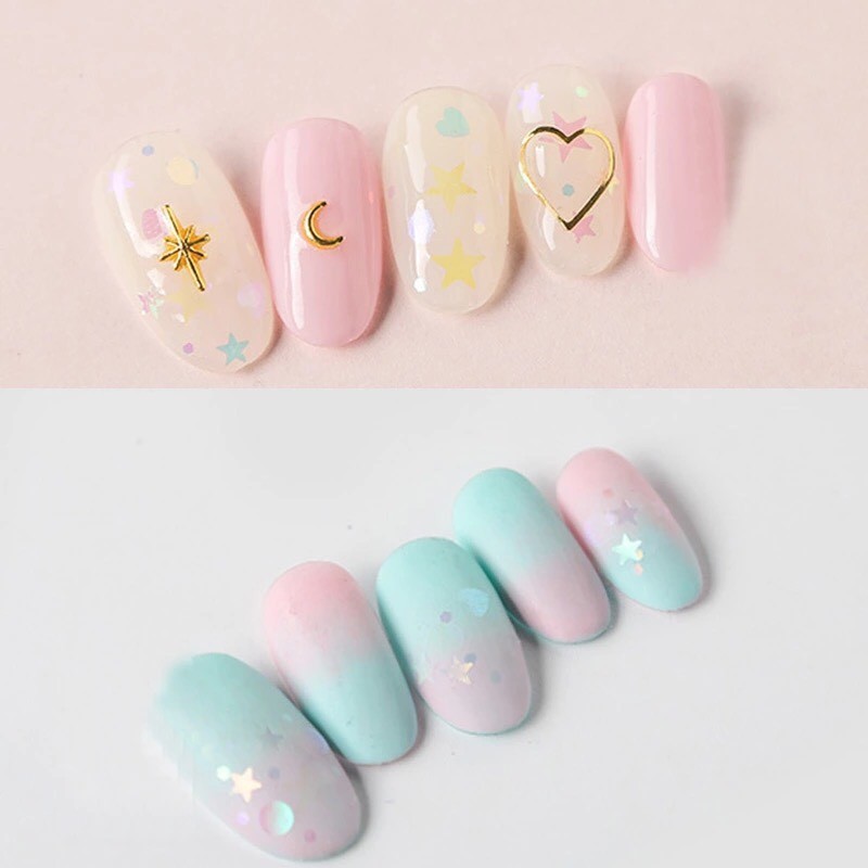 3D Transparent Mermaid NAIL GLITTER Pixel unicorn aurora effect powder AB DF-01