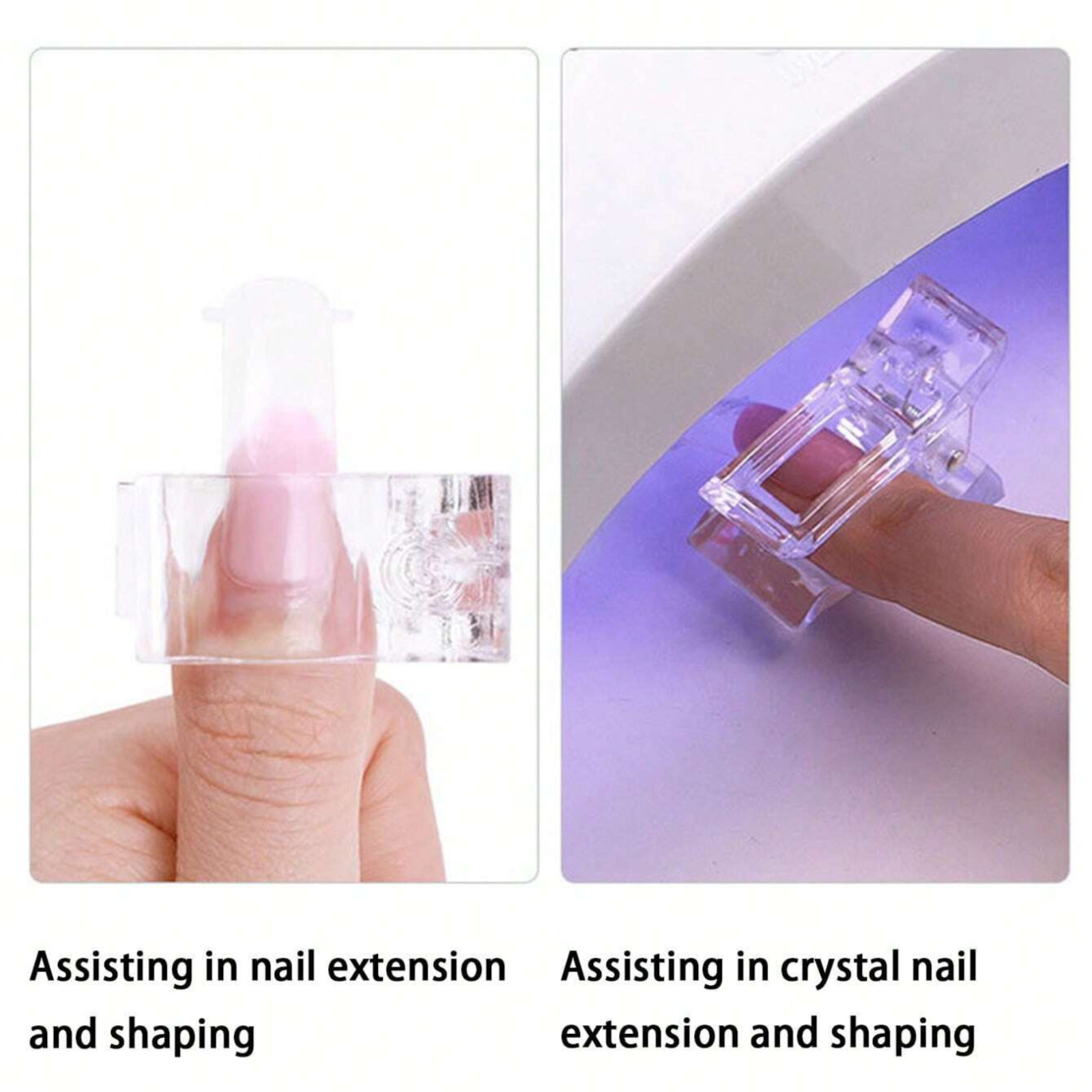 Nail Tip Clamps for Polygel Extension Nail Fixing Quick Building Clip Fingernail